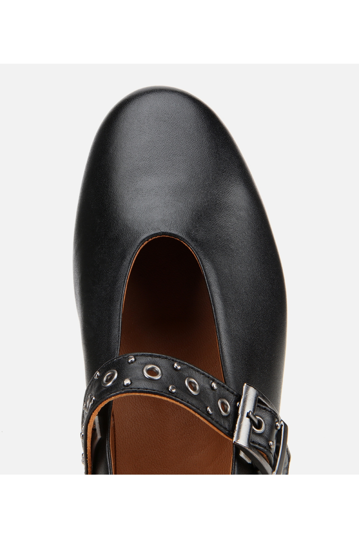 Kadın Deri Siyah Mary Jane Kemerli Babet - Görsel 6