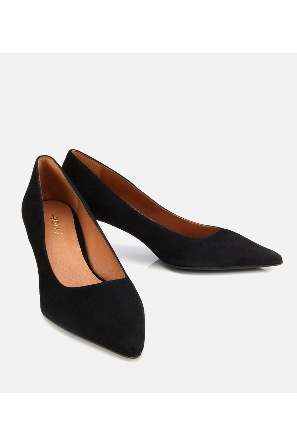 Kadın Süet Deri Siyah Esnek Tabanlı İnce Topuklu Stiletto - Görsel 3