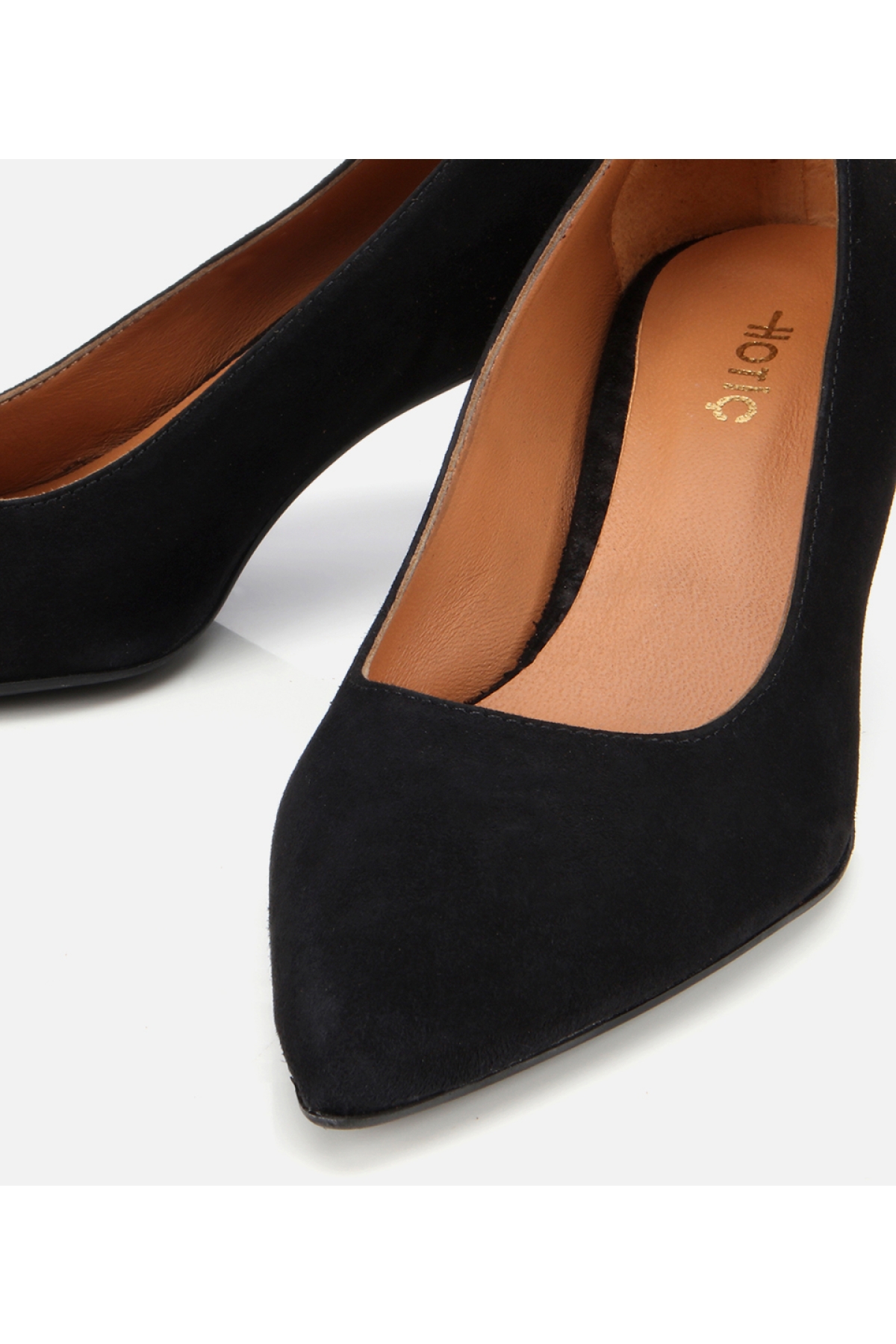 Kadın Süet Deri Siyah Esnek Tabanlı İnce Topuklu Stiletto - Görsel 4