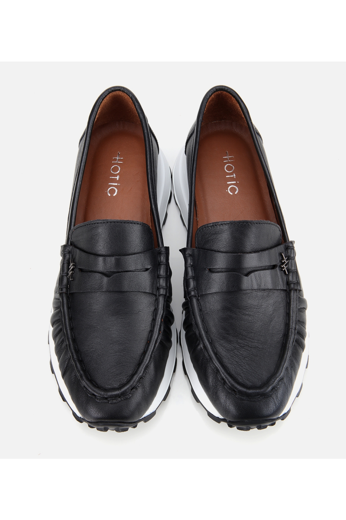 Kadın Deri Siyah Yumuşak Dokulu Günlük Loafer - Görsel 7