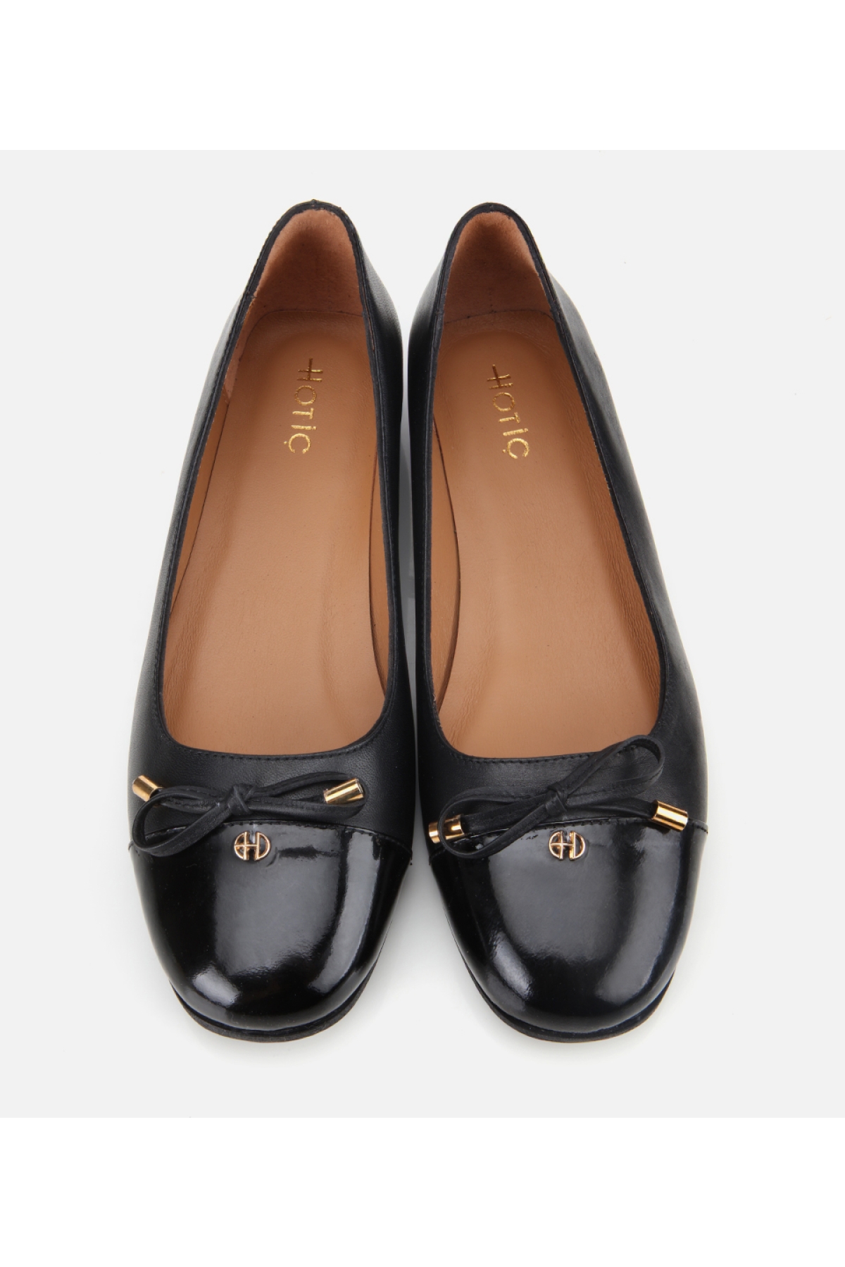 Kadın Rugan Deri Siyah Fiyonk Detaylı Babet - Görsel 7