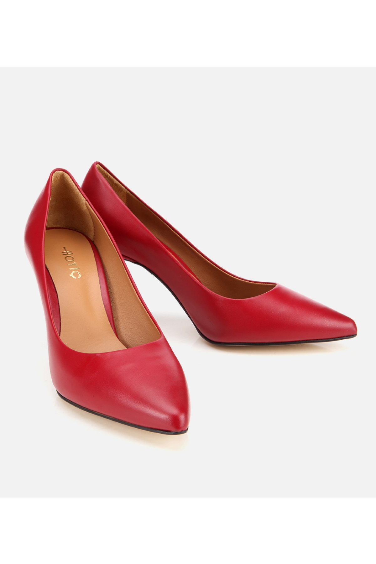 Kadın Deri Kırmızı Yüksek Topuklu Stiletto - Görsel 3