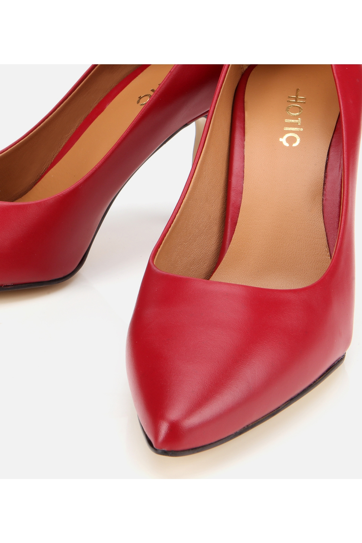 Kadın Deri Kırmızı Yüksek Topuklu Stiletto - Görsel 4