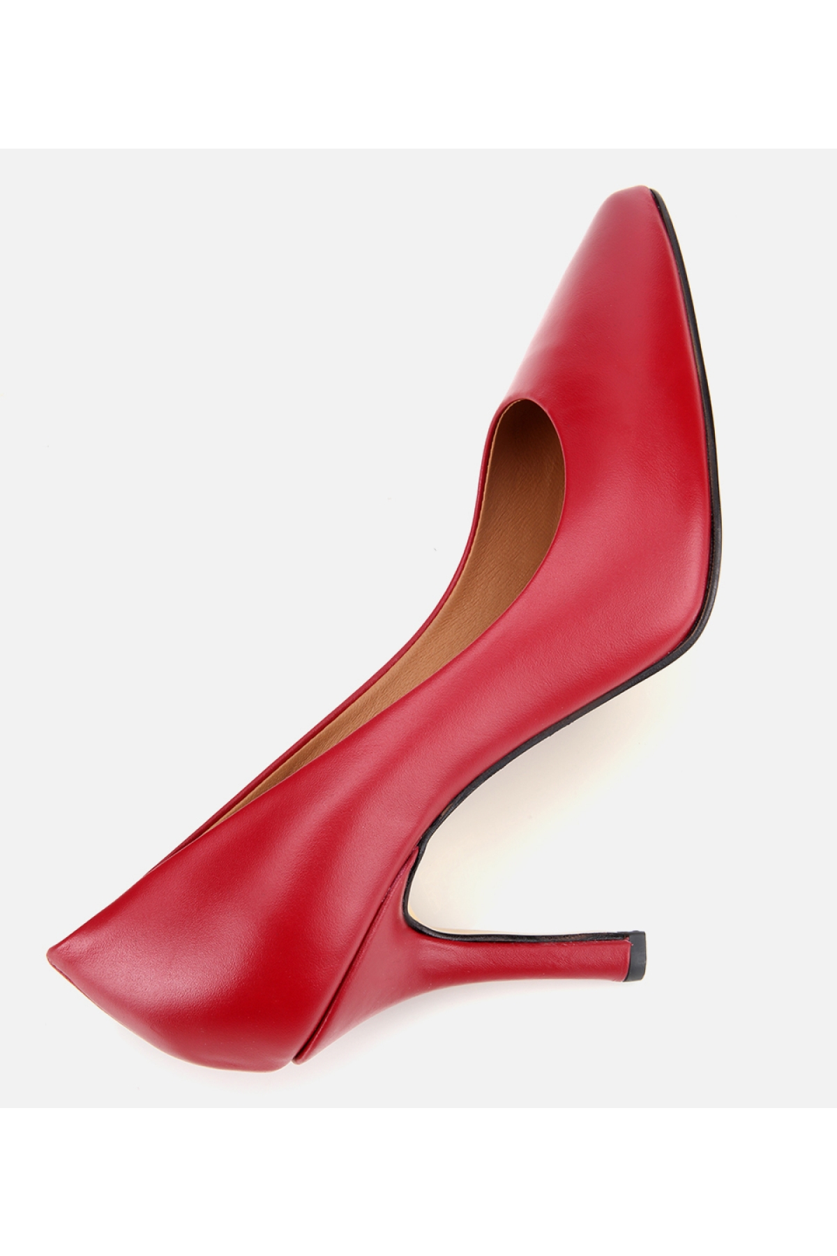 Kadın Deri Kırmızı Yüksek Topuklu Stiletto - Görsel 7