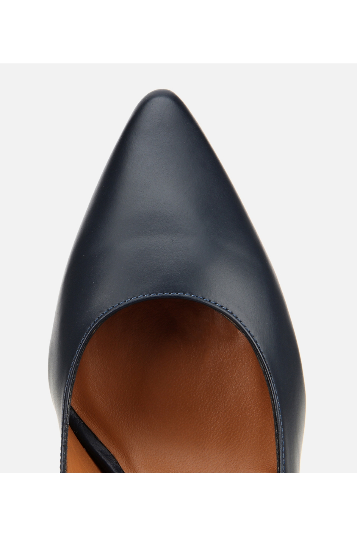 Kadın Deri Lacivert Esnek Tabanlı İnce Topuklu Stiletto - Görsel 6