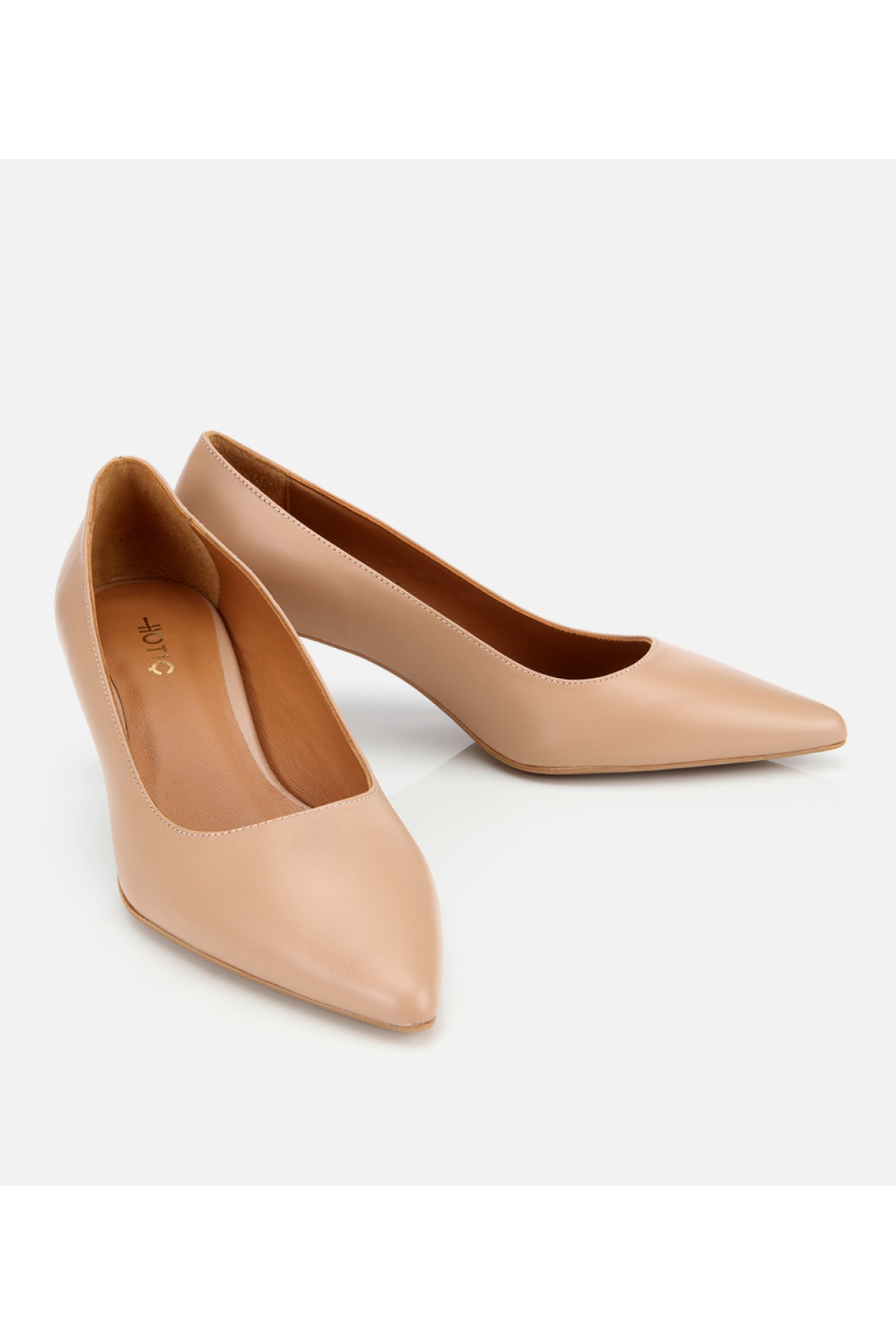 Kadın Deri Bej Esnek Tabanlı Stiletto - Görsel 3