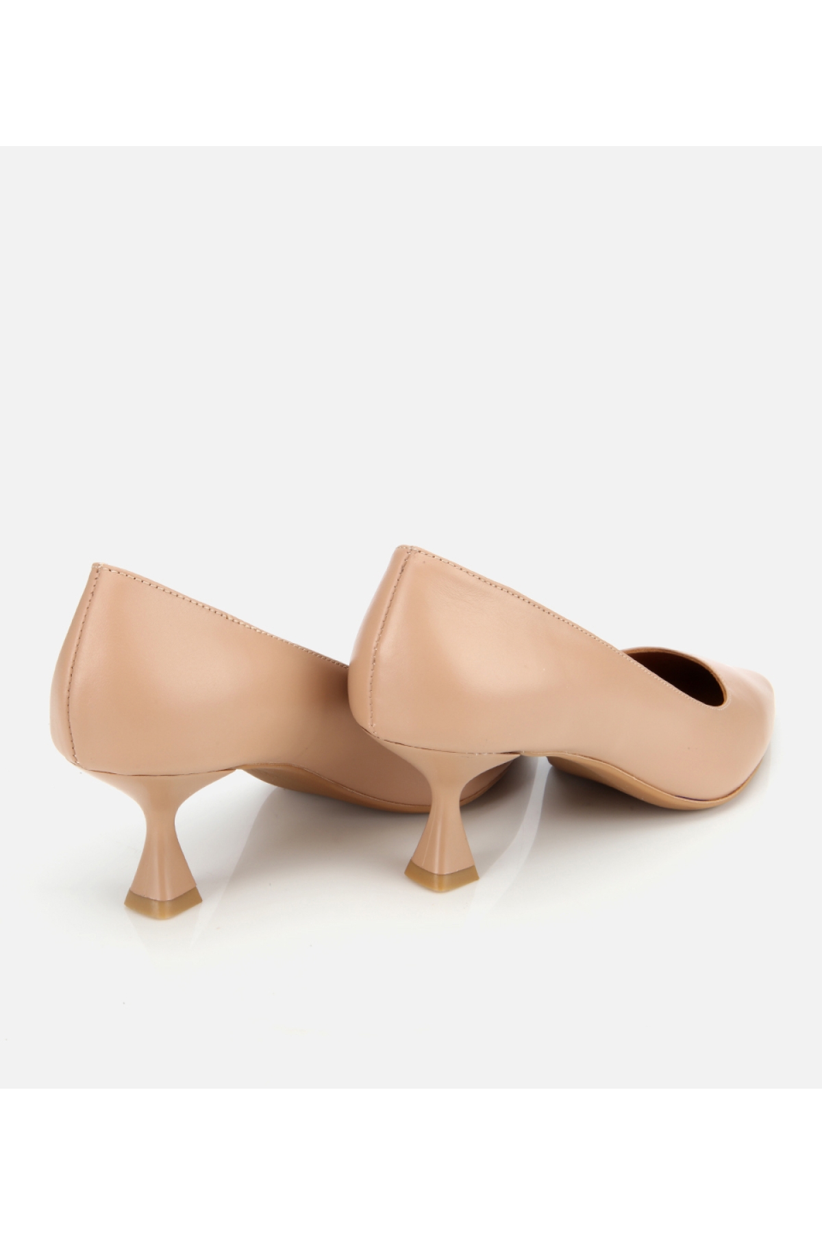 Kadın Deri Bej Esnek Tabanlı Stiletto - Görsel 5