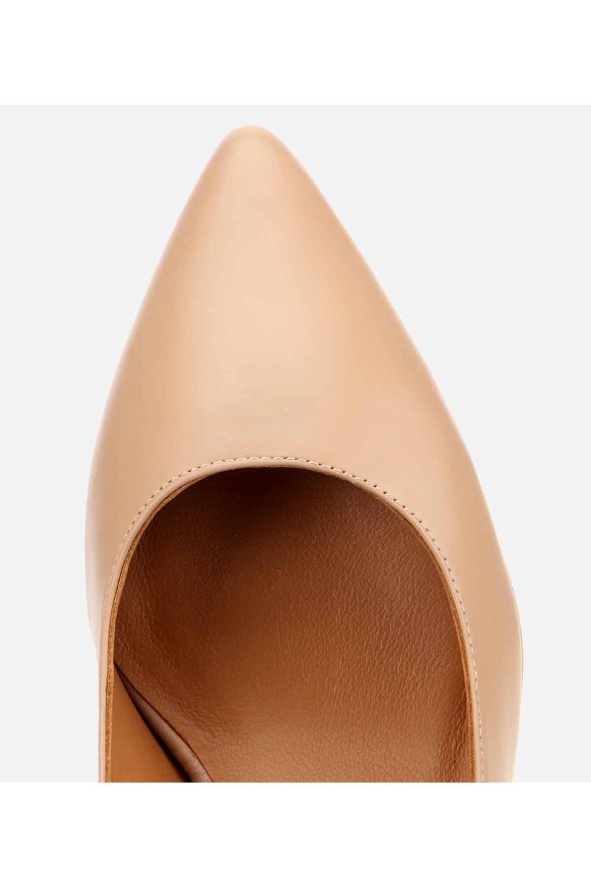 Kadın Deri Bej Esnek Tabanlı Stiletto - Görsel 6