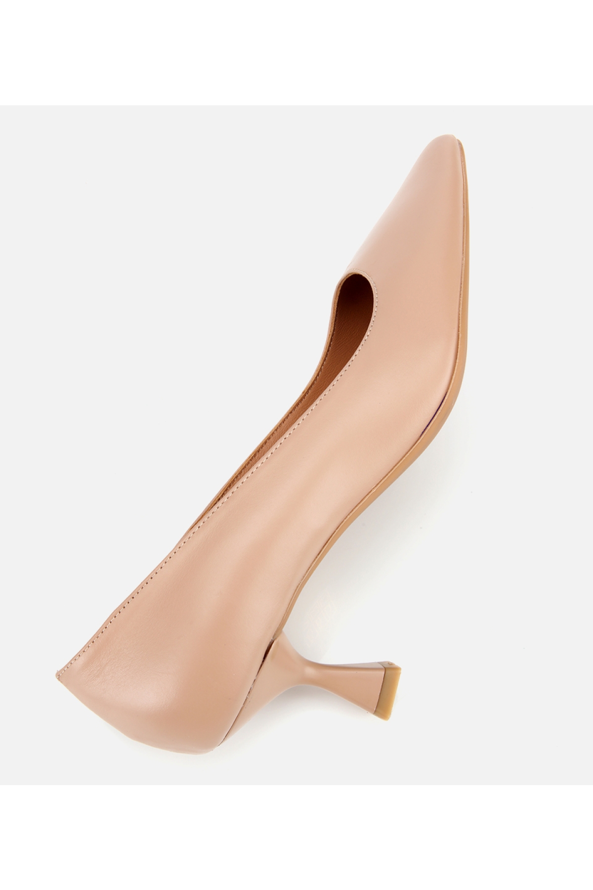 Kadın Deri Bej Esnek Tabanlı Stiletto - Görsel 7