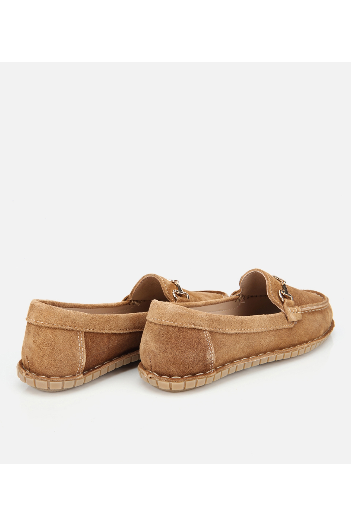 Hotiç Taba Hotiç Süet Deri Kadın Esnek Tabanlı Tokalı Günlük Loafer