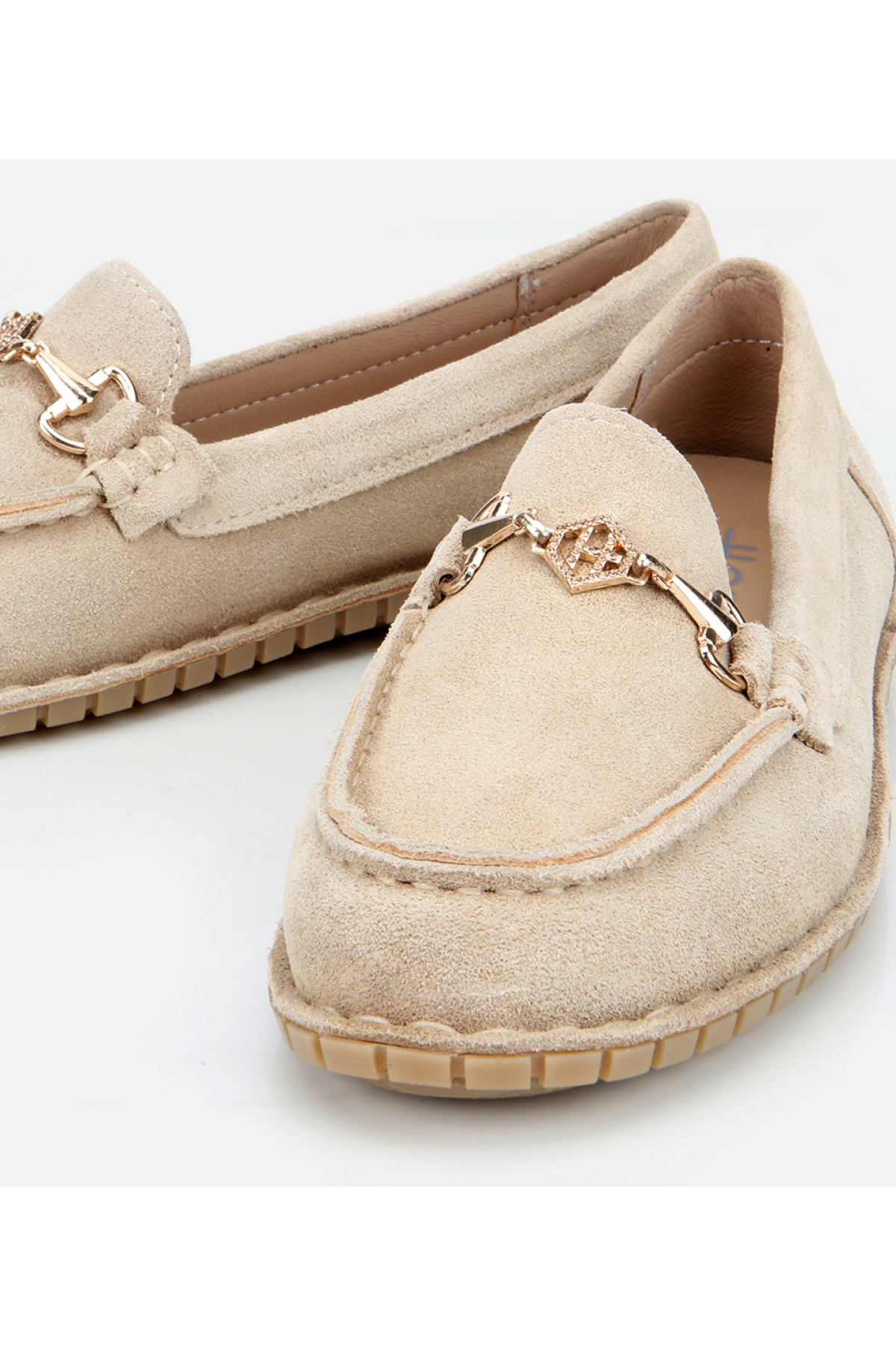 Hotiç Taba Hotiç Süet Deri Kadın Esnek Tabanlı Tokalı Günlük Loafer