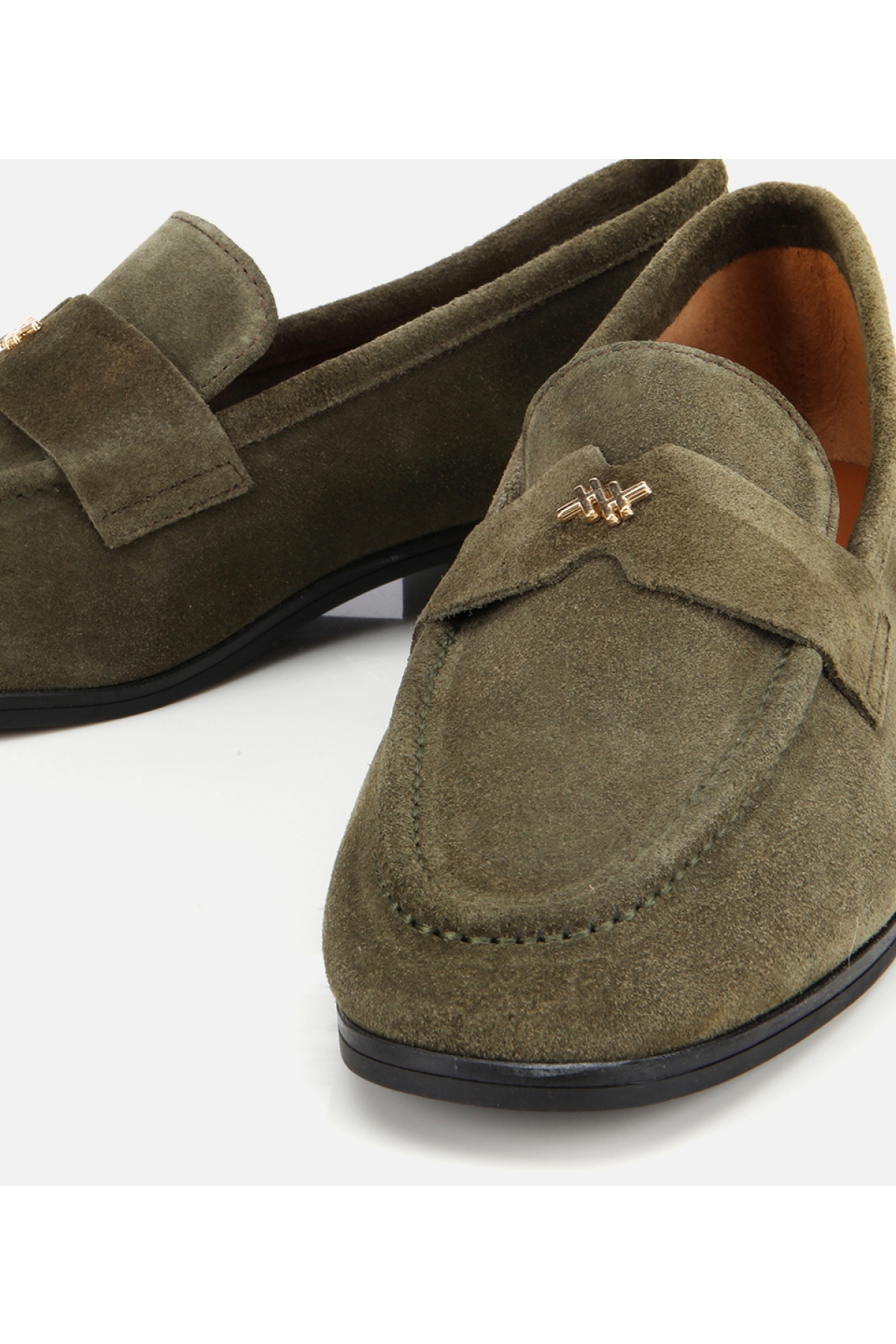 Kadın Süet Deri Haki Yumuşak Dokulu Klasik Loafer - Görsel 4