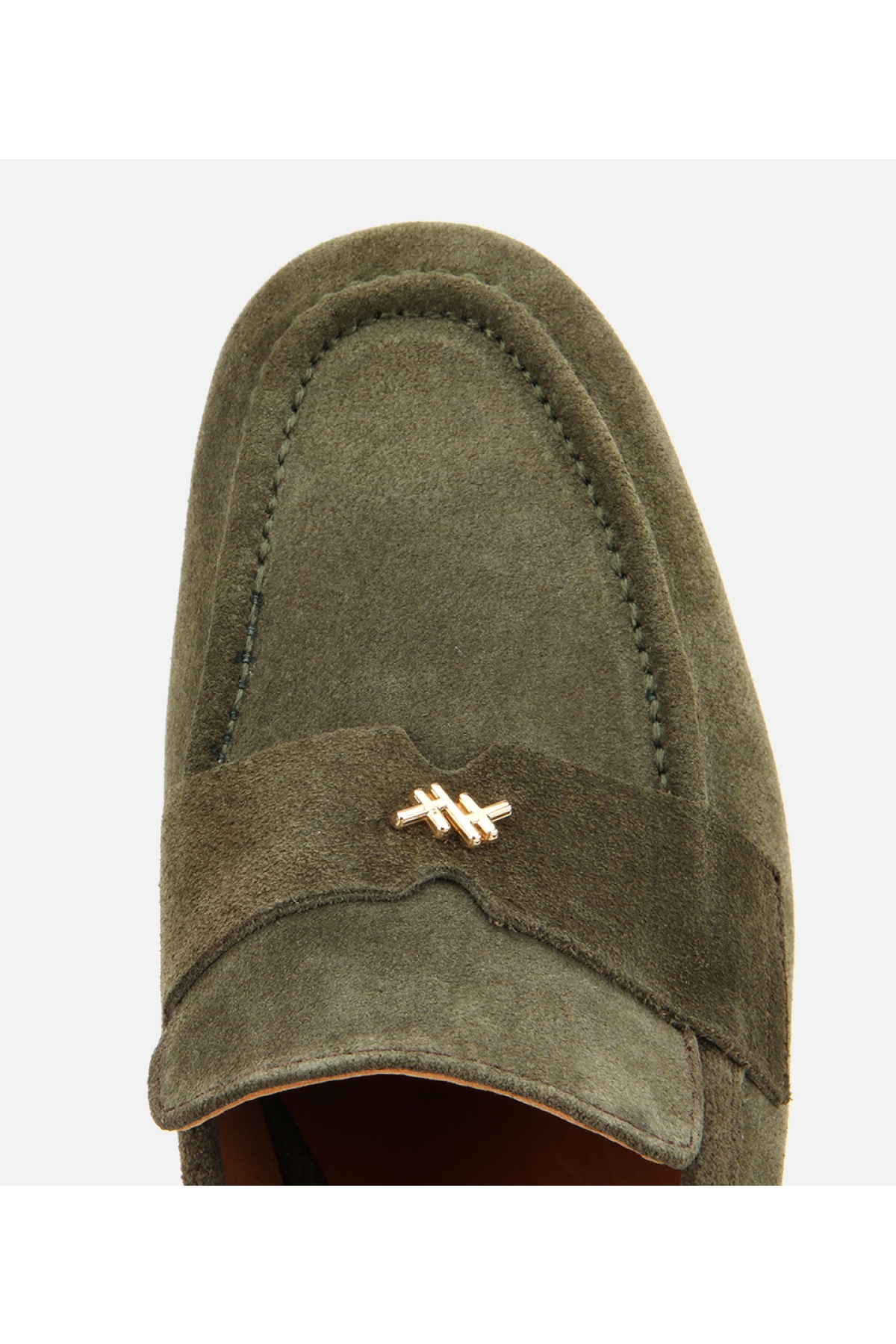 Kadın Süet Deri Haki Yumuşak Dokulu Klasik Loafer - Görsel 6