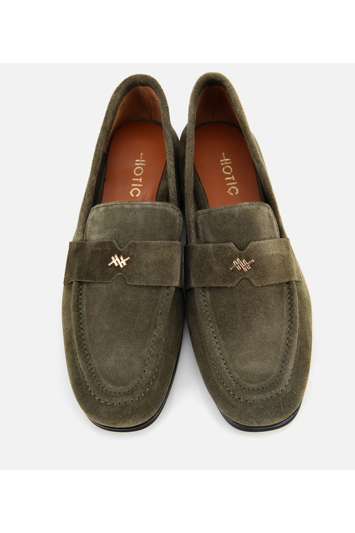 Kadın Süet Deri Haki Yumuşak Dokulu Klasik Loafer - Görsel 7