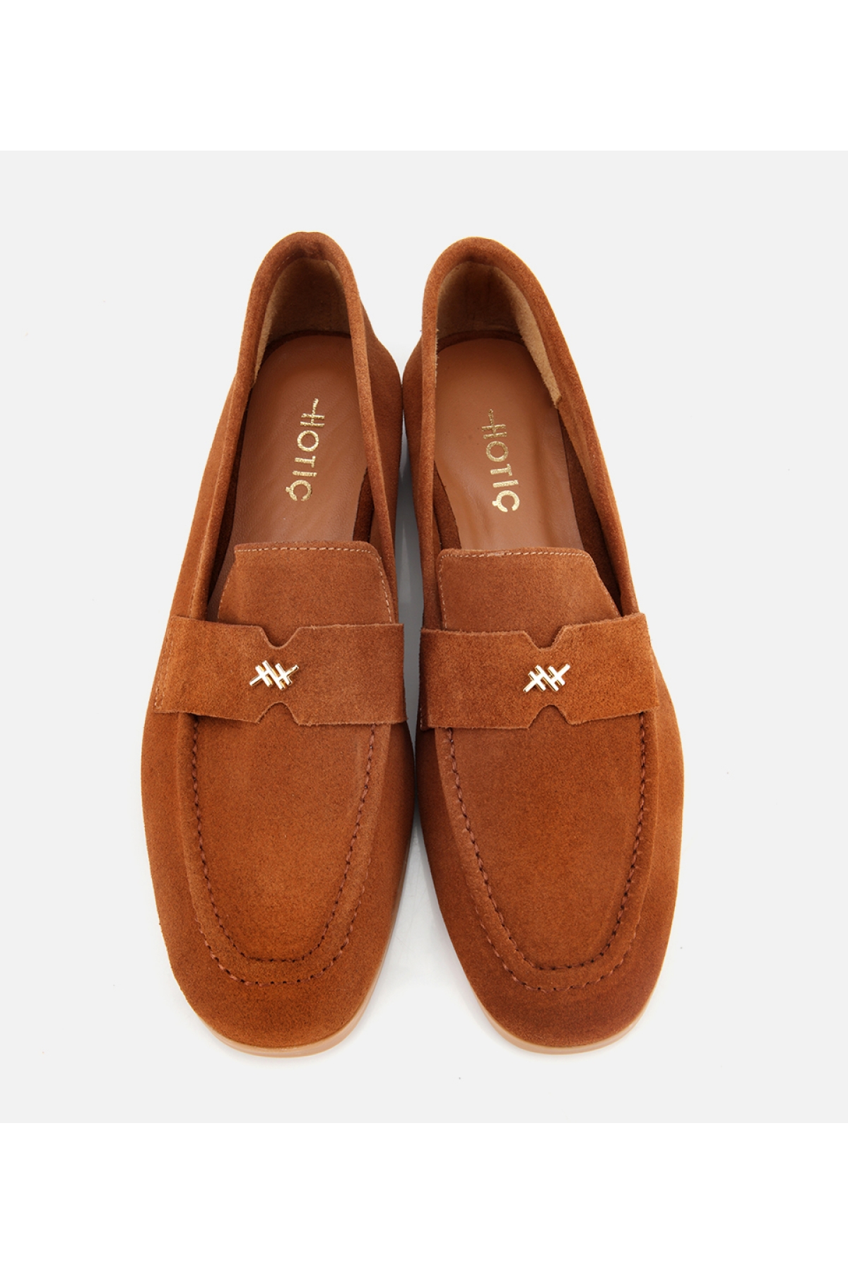 Kadın Süet Deri Taba Yumuşak Dokulu Klasik Loafer - Görsel 7