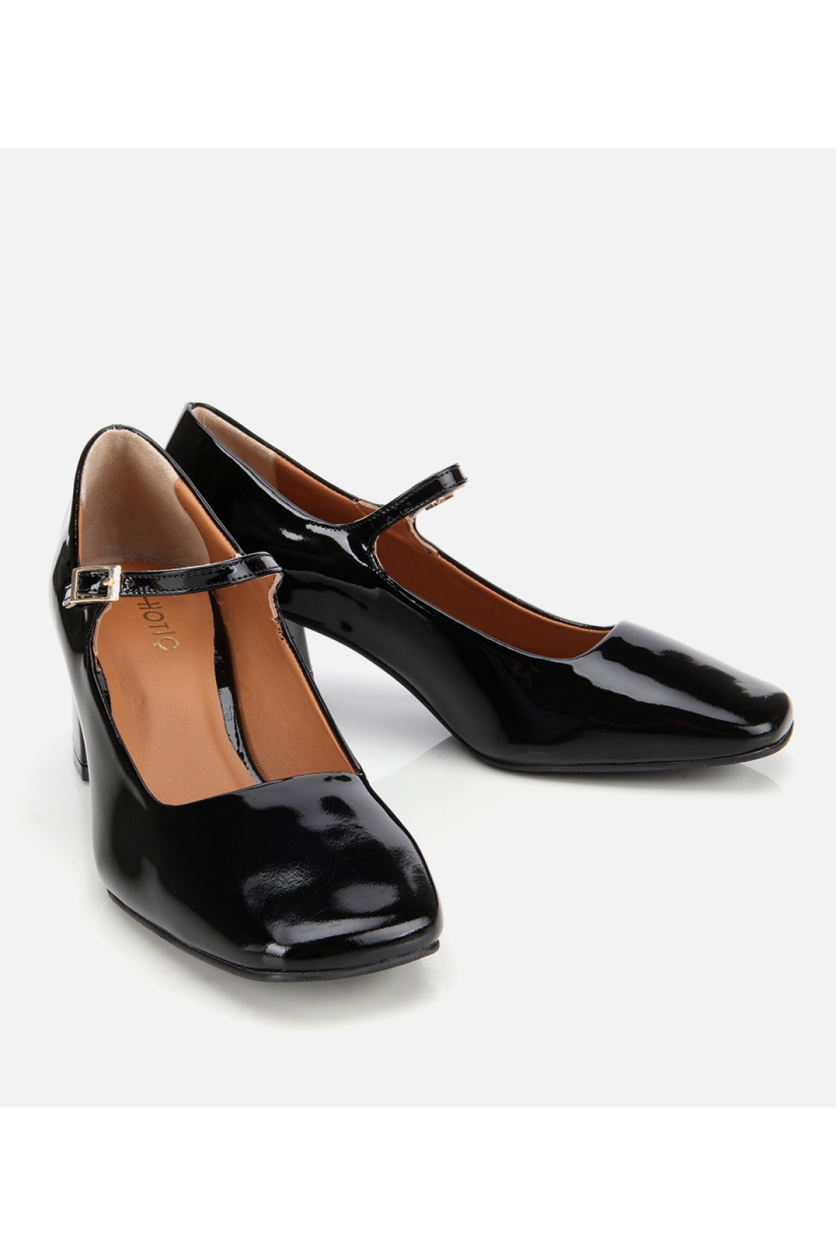 Kadın Rugan Deri Sİyah Mary Jane Kalın Topuklu Ayakkabı - Görsel 3