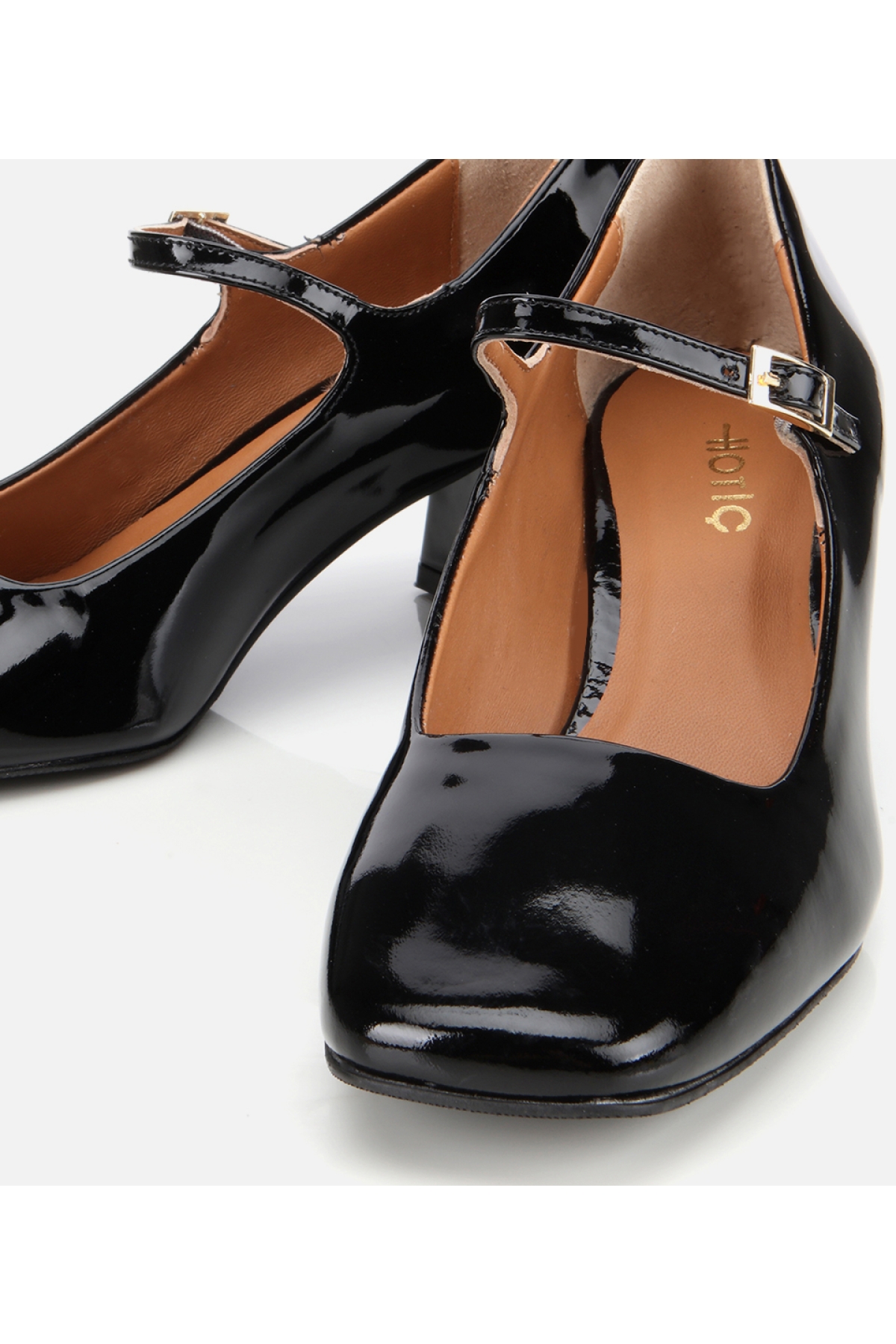 Kadın Rugan Deri Sİyah Mary Jane Kalın Topuklu Ayakkabı - Görsel 4