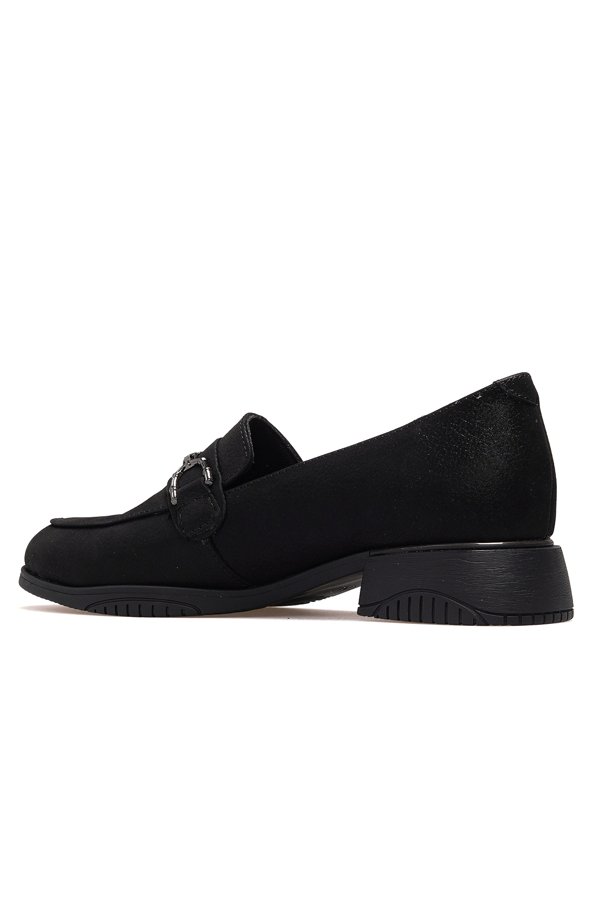 Kadın Hakiki Deri Loafer Günlük Ayakkabı 25k D25ka-960 Z Siyah Simli - Görsel 4