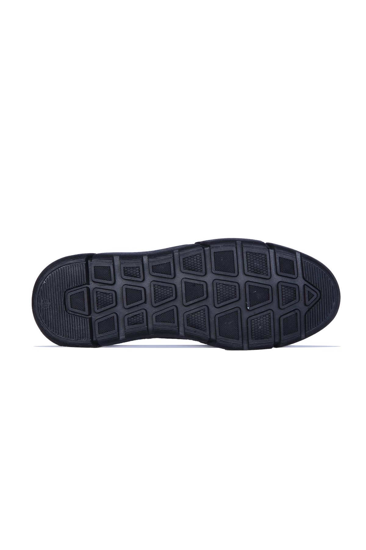 1016 Siyah Kauçuk %100 Deri Erkek Loafer Ayakkabı - Görsel 5