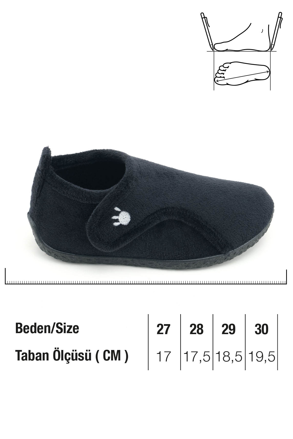 Kışlık Erkek Çocuk Rahat Taban Cırt Cırtlı Ayarlanabilir Ev Okul Kreş Panduf Ayakkabı - Görsel 3