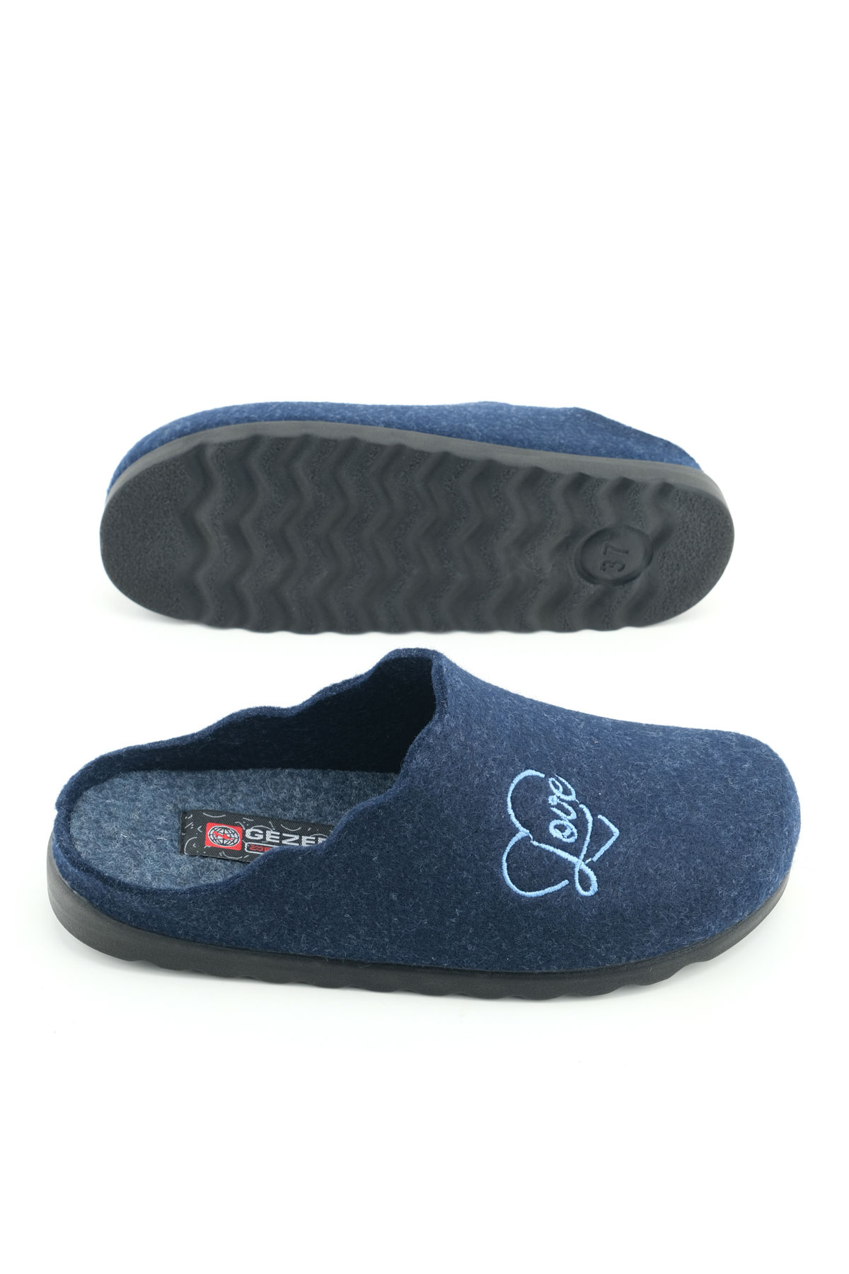 Kadın Kışlık Nakışlı Kalpli Tasarım Rahat Taban Ev Bahçe Terlik - Görsel 6