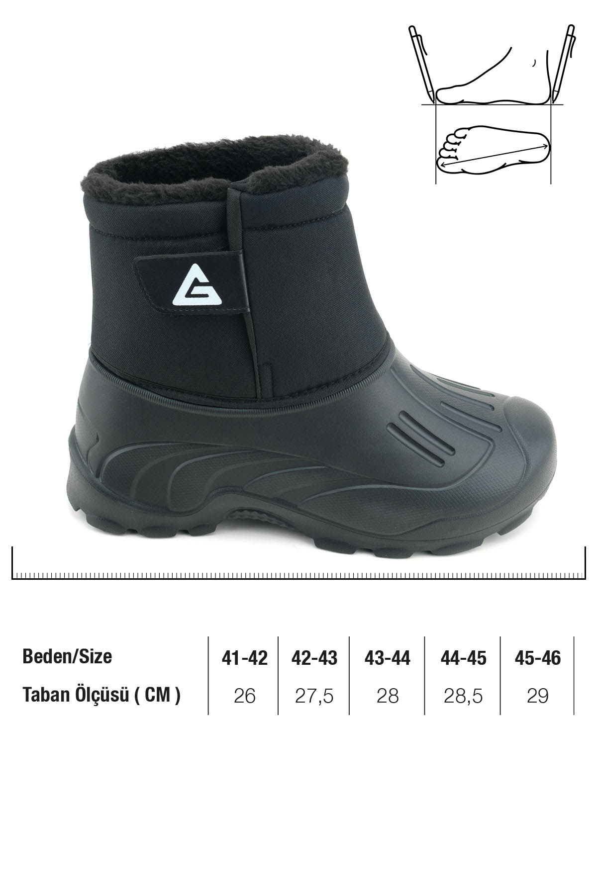 Erkek Kışlık İçi Peluşlu Su Geçirmez Tek Cırt Cırtlı Boğazdan Ayarlanabilir Rahat Taban Günlük Eva Kar Bot Çizme - Görsel 3