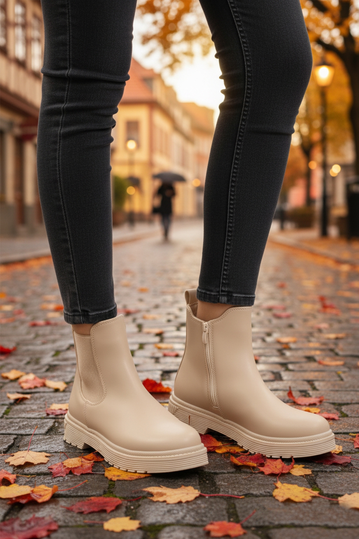 Bej İçi Polarlı Fermuarlı Kaymaz Kadın Bot 24071 Z - Görsel 4