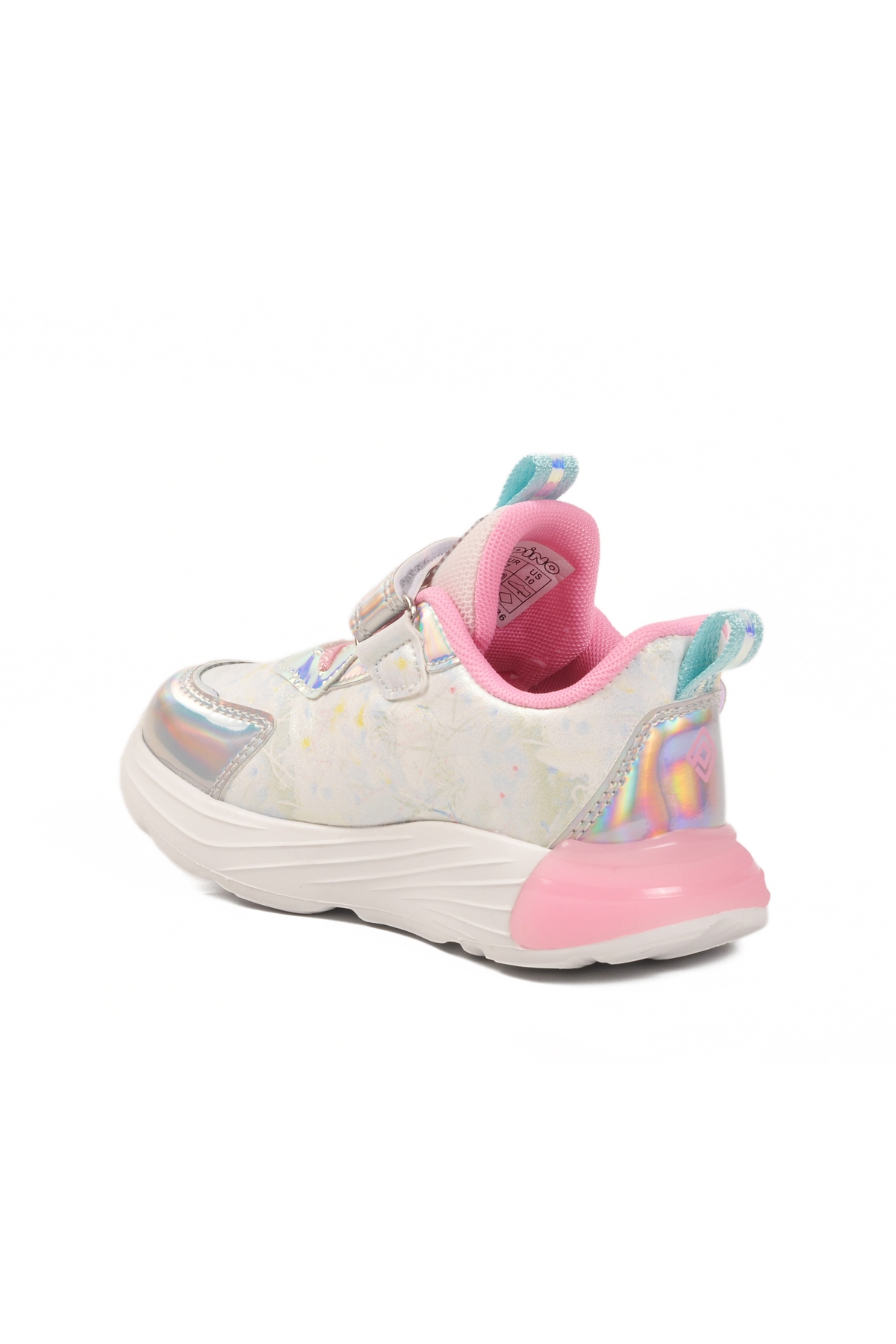Gümüş Cırtlı Işıklı Hafif Esnek Kız Çocuk Spor Ayakkabı 1986 P - Görsel 5