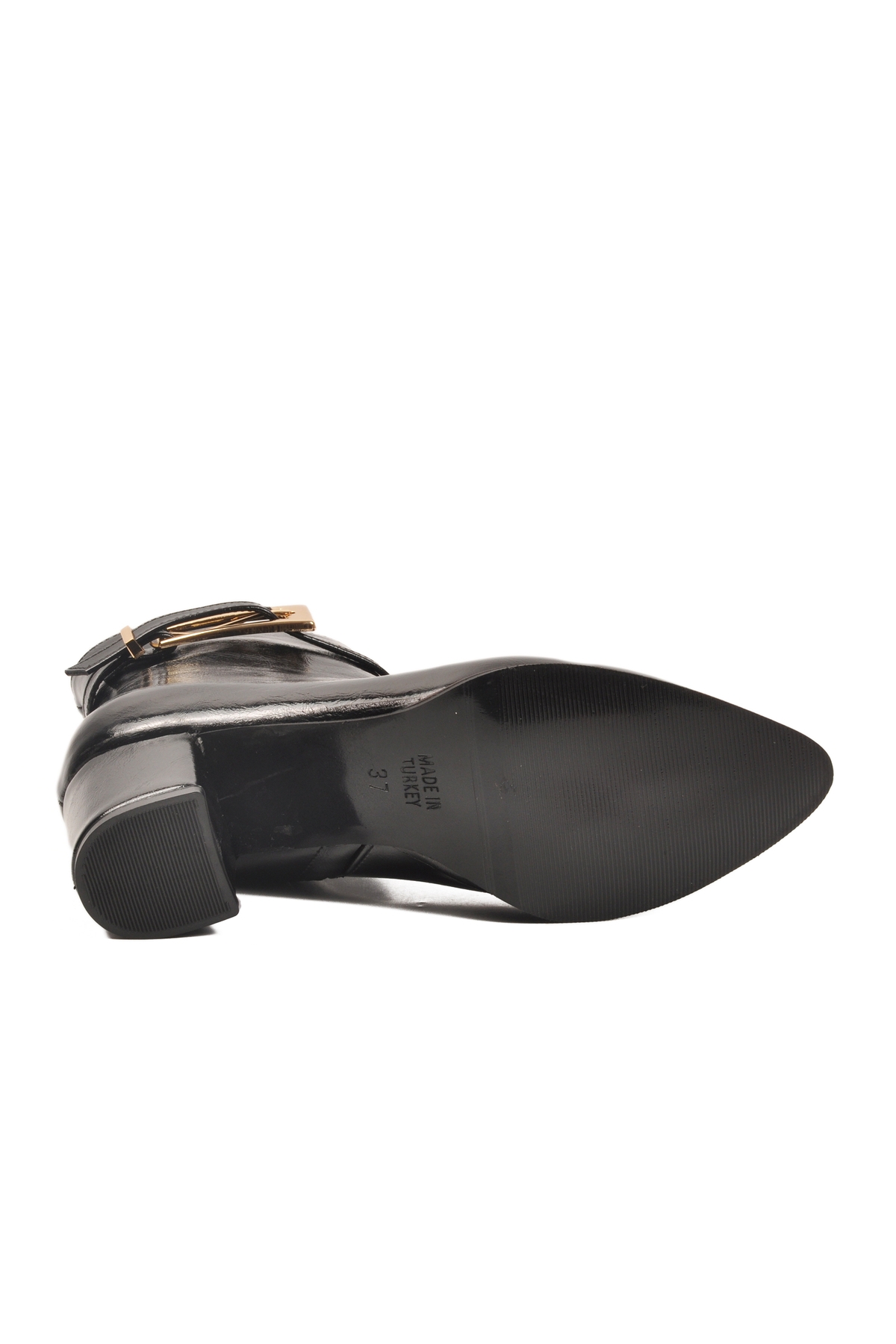 Siyah Dar Kalıp İçi Polarlı Sivri Burun Topuklu Kadın Bot 262327 Z - Görsel 6