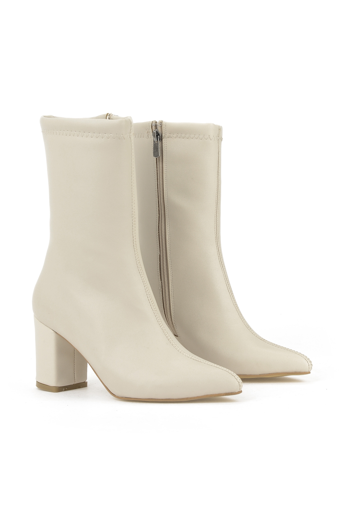 Kadın Topuklu Bot 1531044Z4006 Bej - Görsel 3