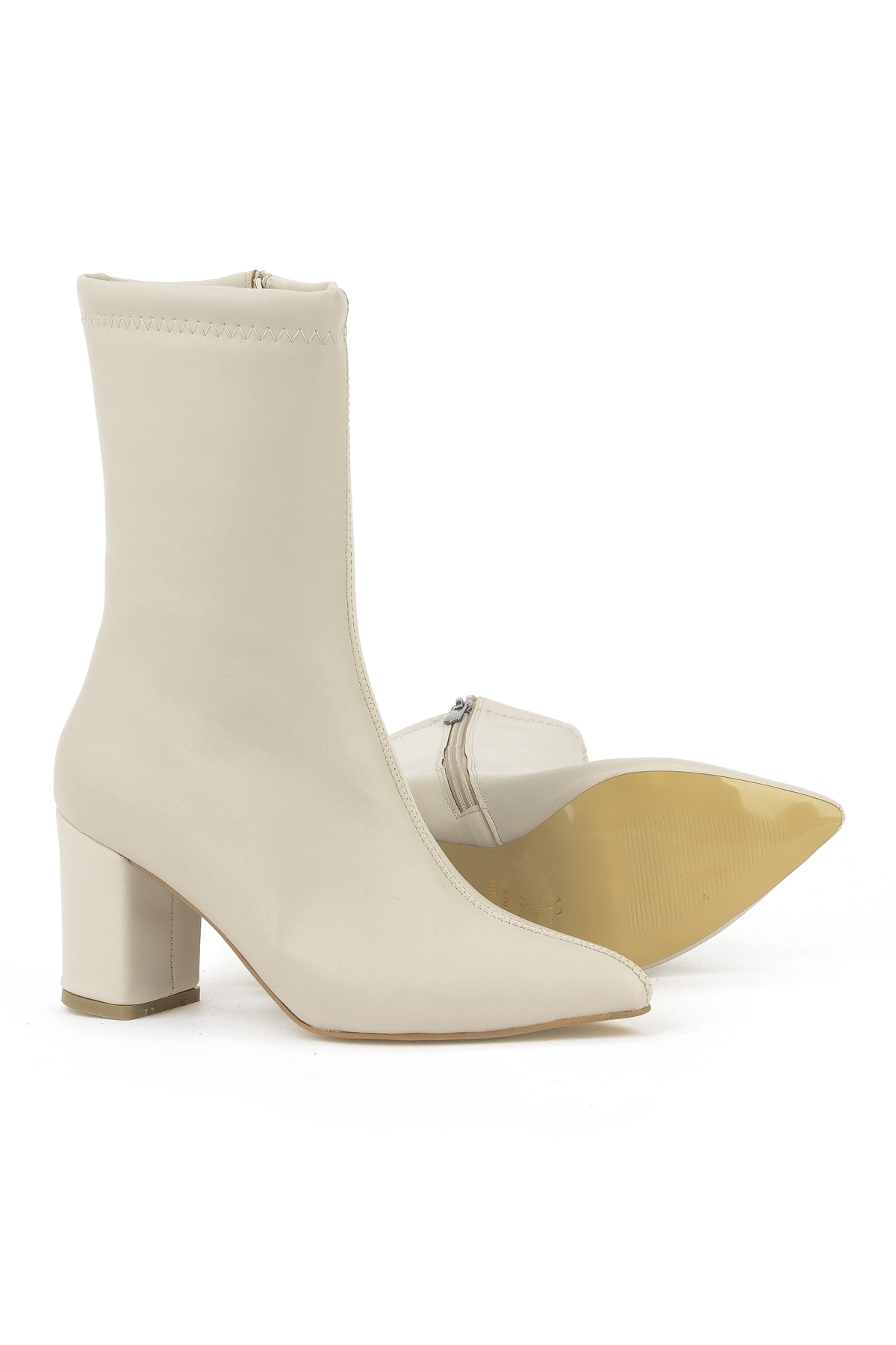 Kadın Topuklu Bot 1531044Z4006 Bej - Görsel 5