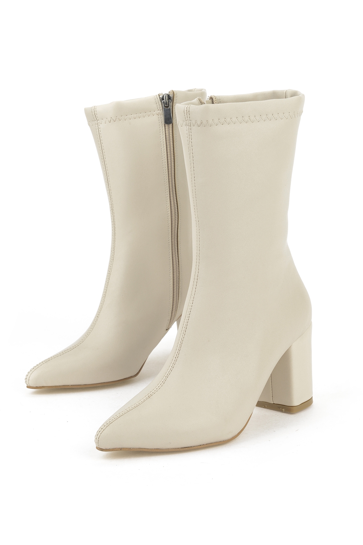 Kadın Topuklu Bot 1531044Z4006 Bej - Görsel 6
