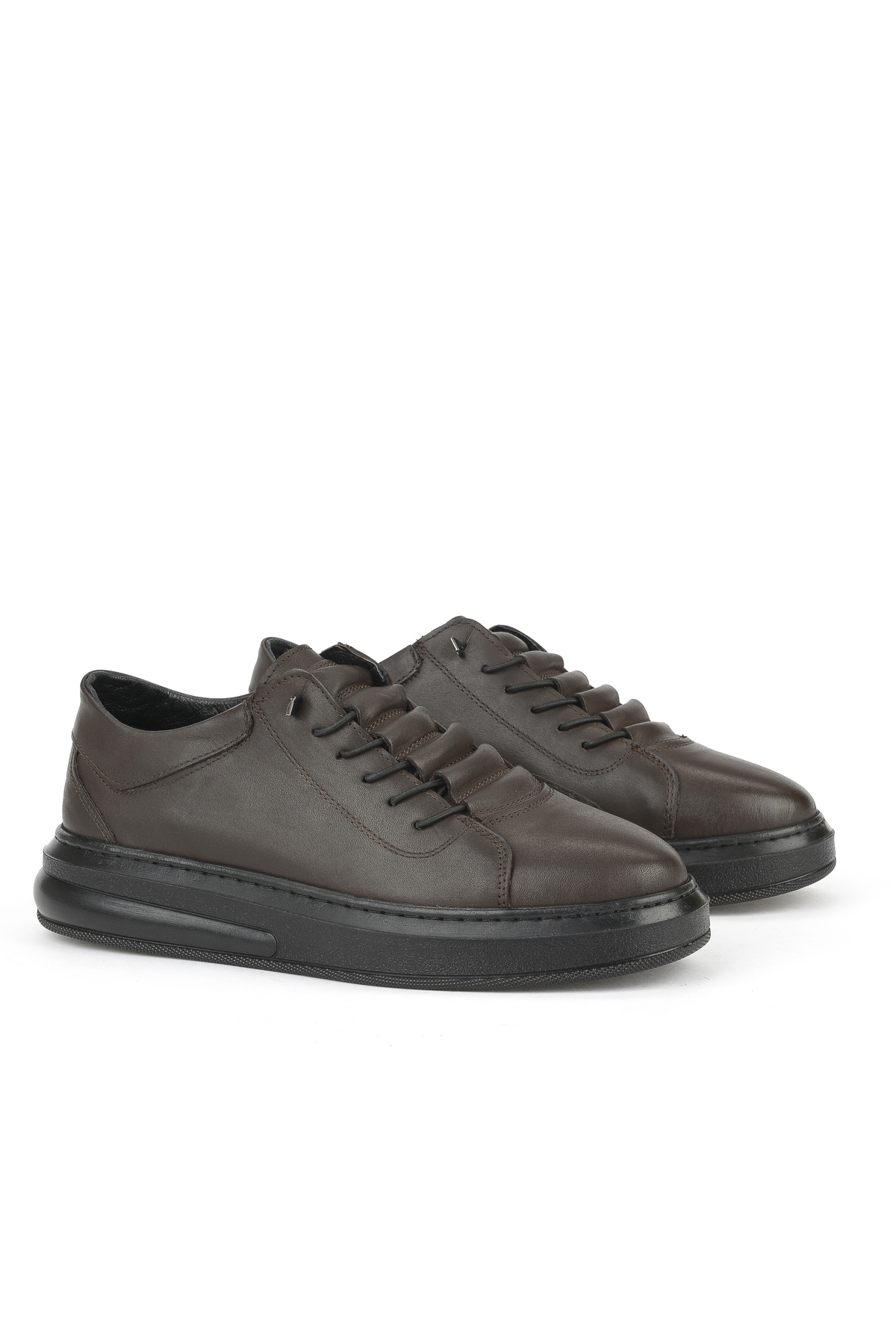 Erkek Hakiki Deri Sneaker 153423Z73 Kahve - Görsel 3