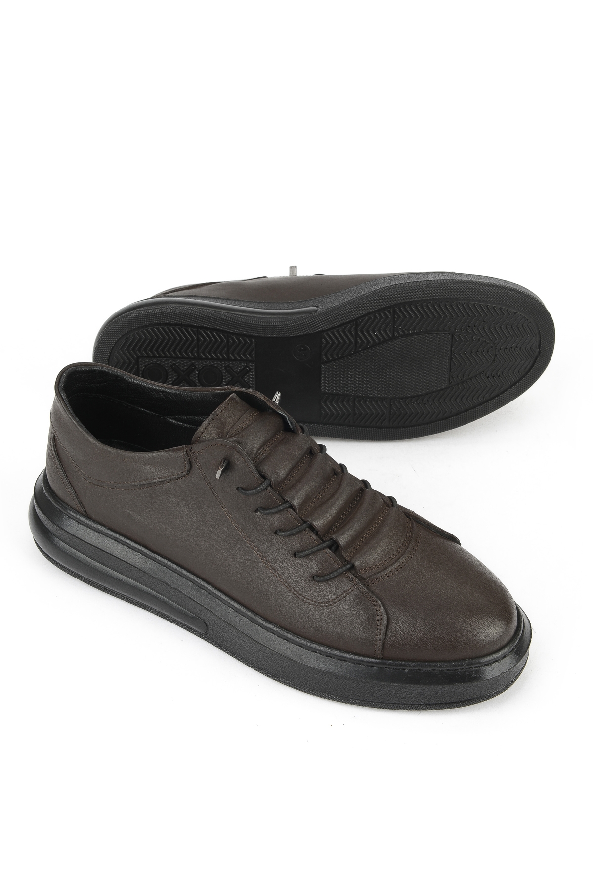 Erkek Hakiki Deri Sneaker 153423Z73 Kahve - Görsel 5