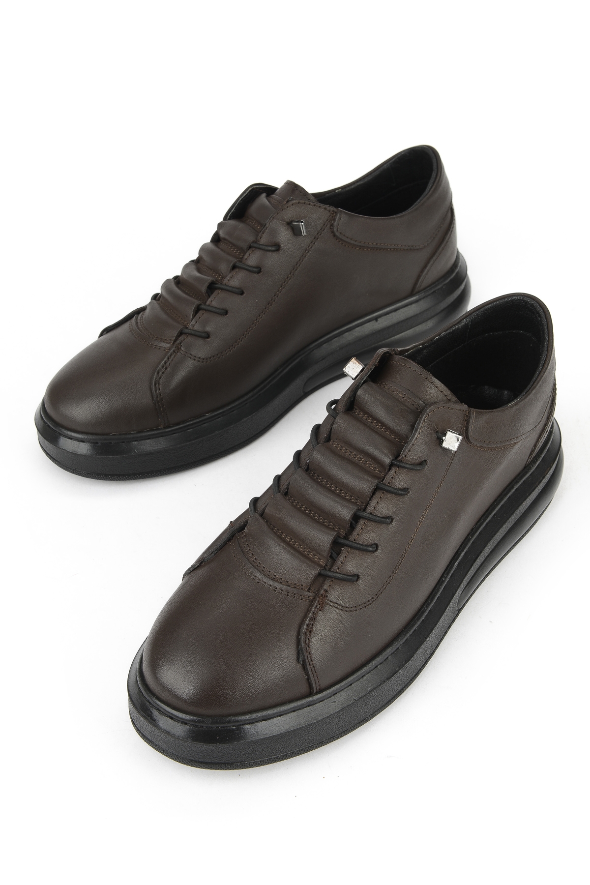 Erkek Hakiki Deri Sneaker 153423Z73 Kahve - Görsel 6