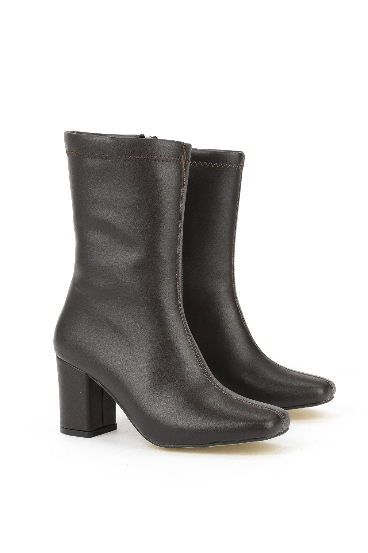 Kadın Topuklu Bot 1531044Z4007 Kahve - Görsel 3