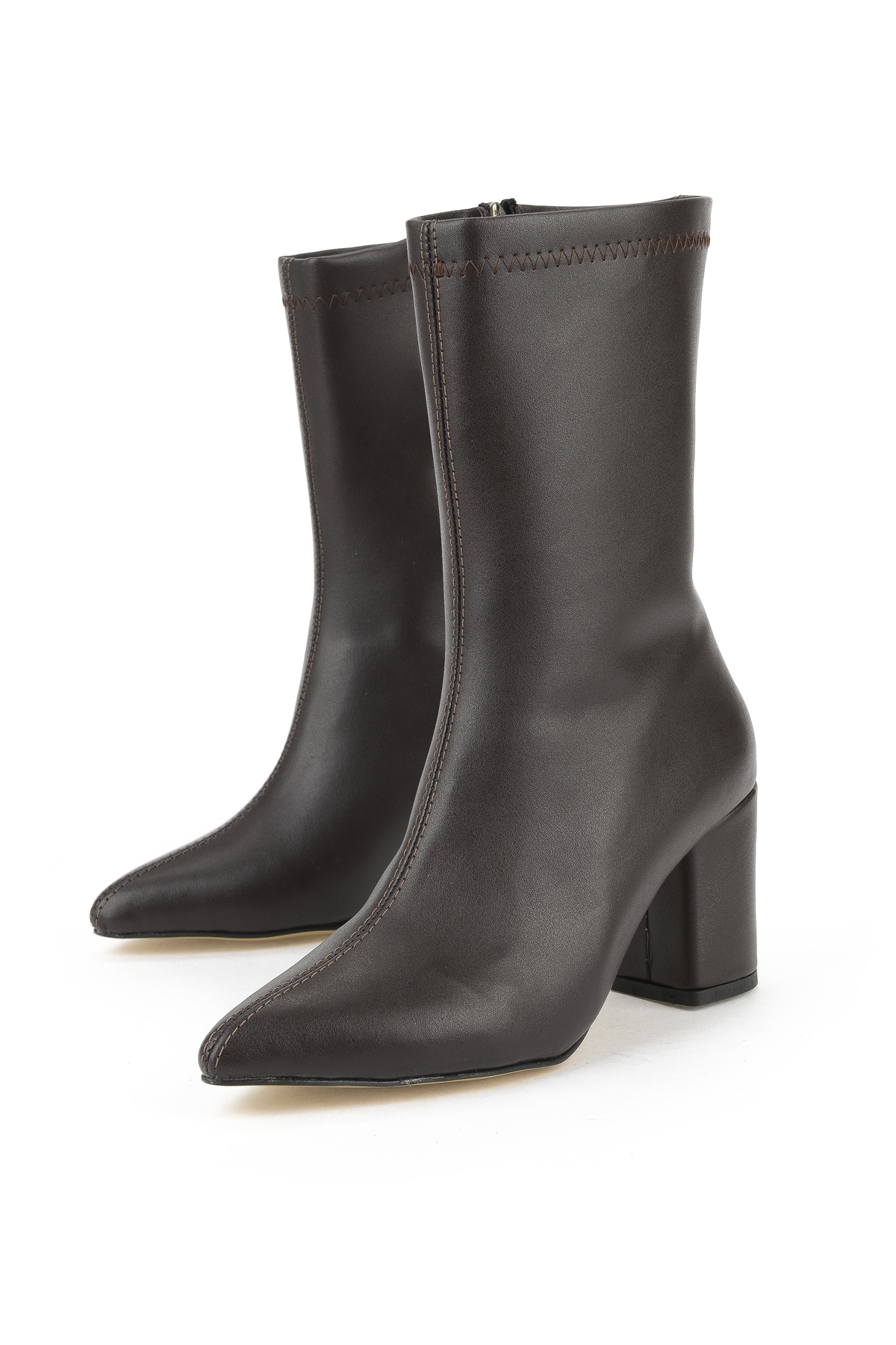 Kadın Topuklu Bot 1531044Z4006 Kahve - Görsel 6