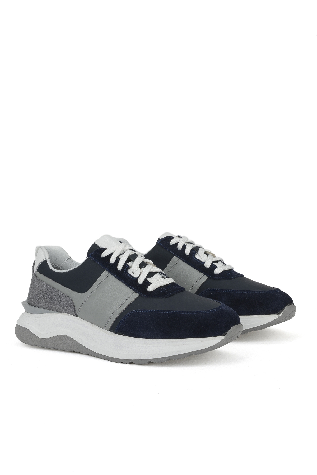 Erkek Hakiki Deri Sneaker 153983Z1425 Lacivert - Görsel 3