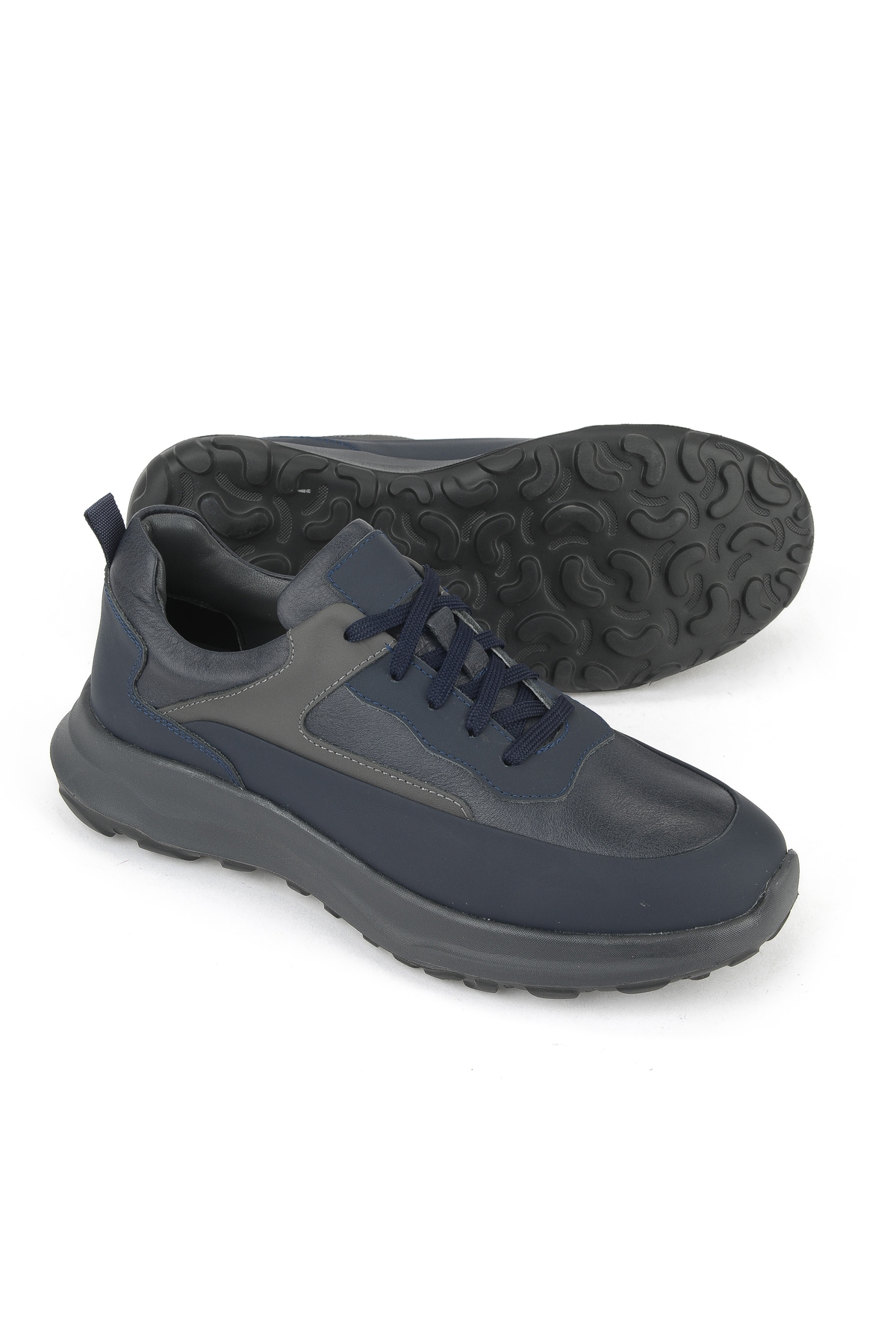 Erkek Hakiki Deri Sneaker 153983Z907 Lacivert - Görsel 5