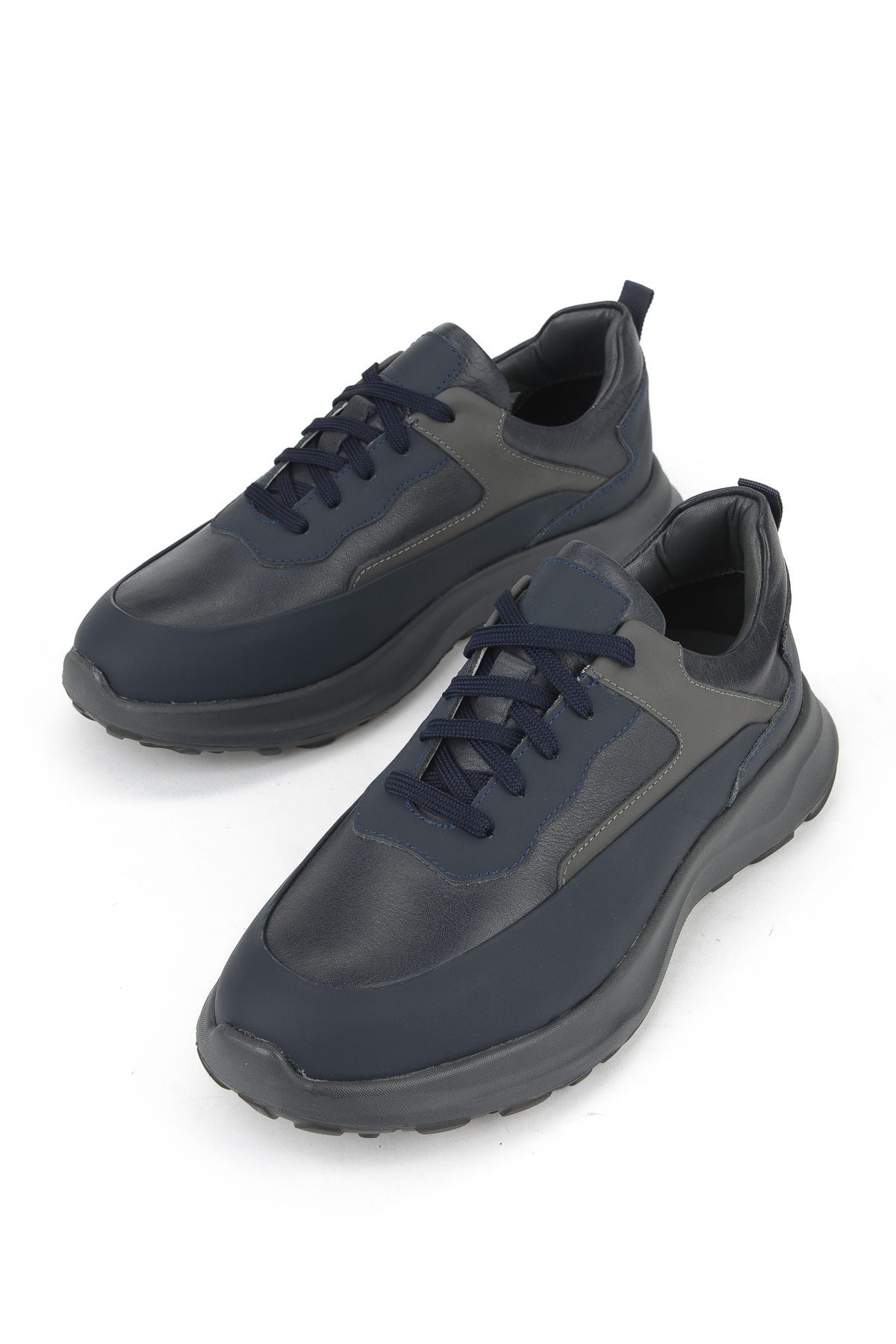 Erkek Hakiki Deri Sneaker 153983Z907 Lacivert - Görsel 6