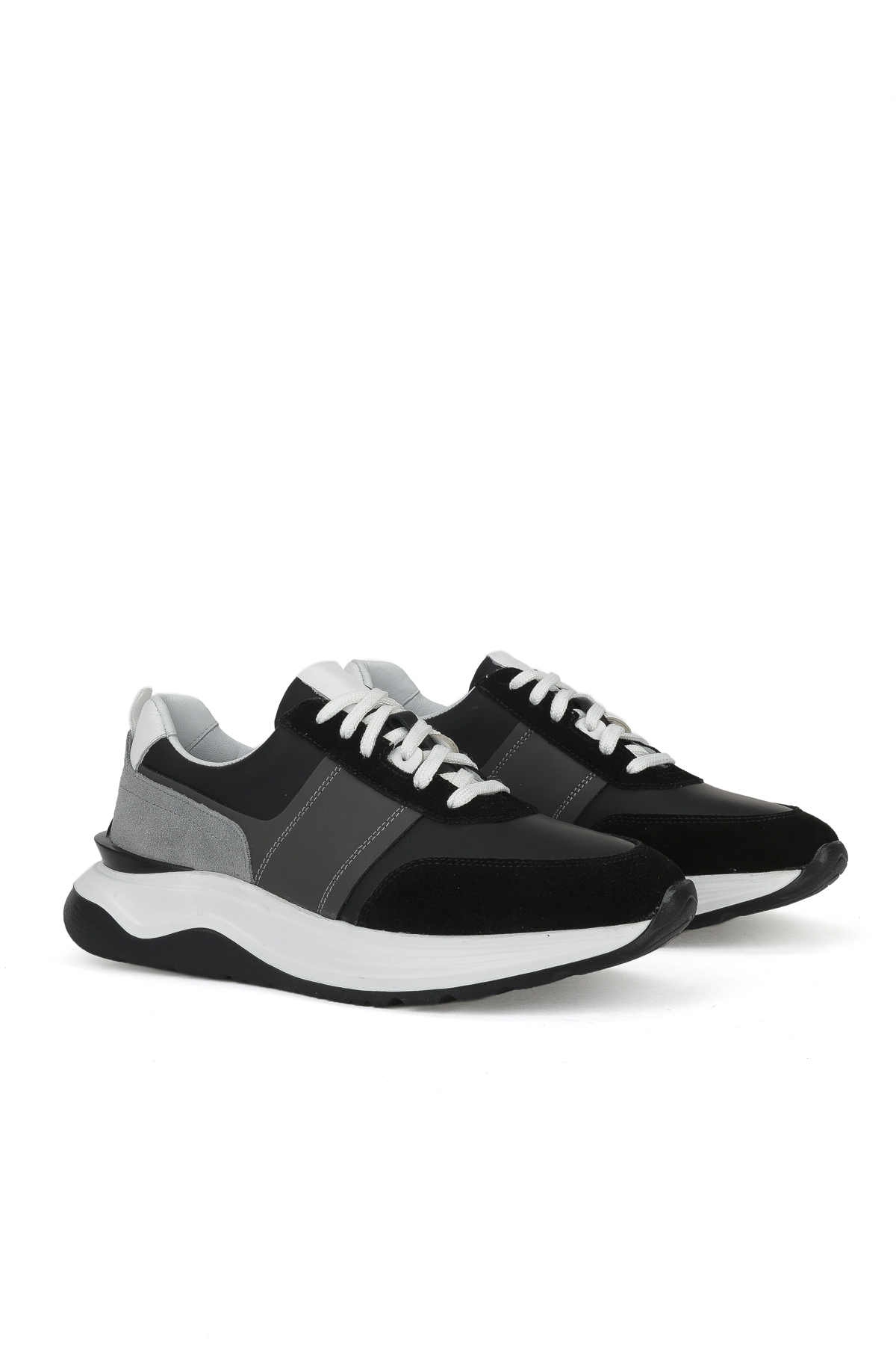 Erkek Hakiki Deri Sneaker 153983Z1425 Siyah - Görsel 3