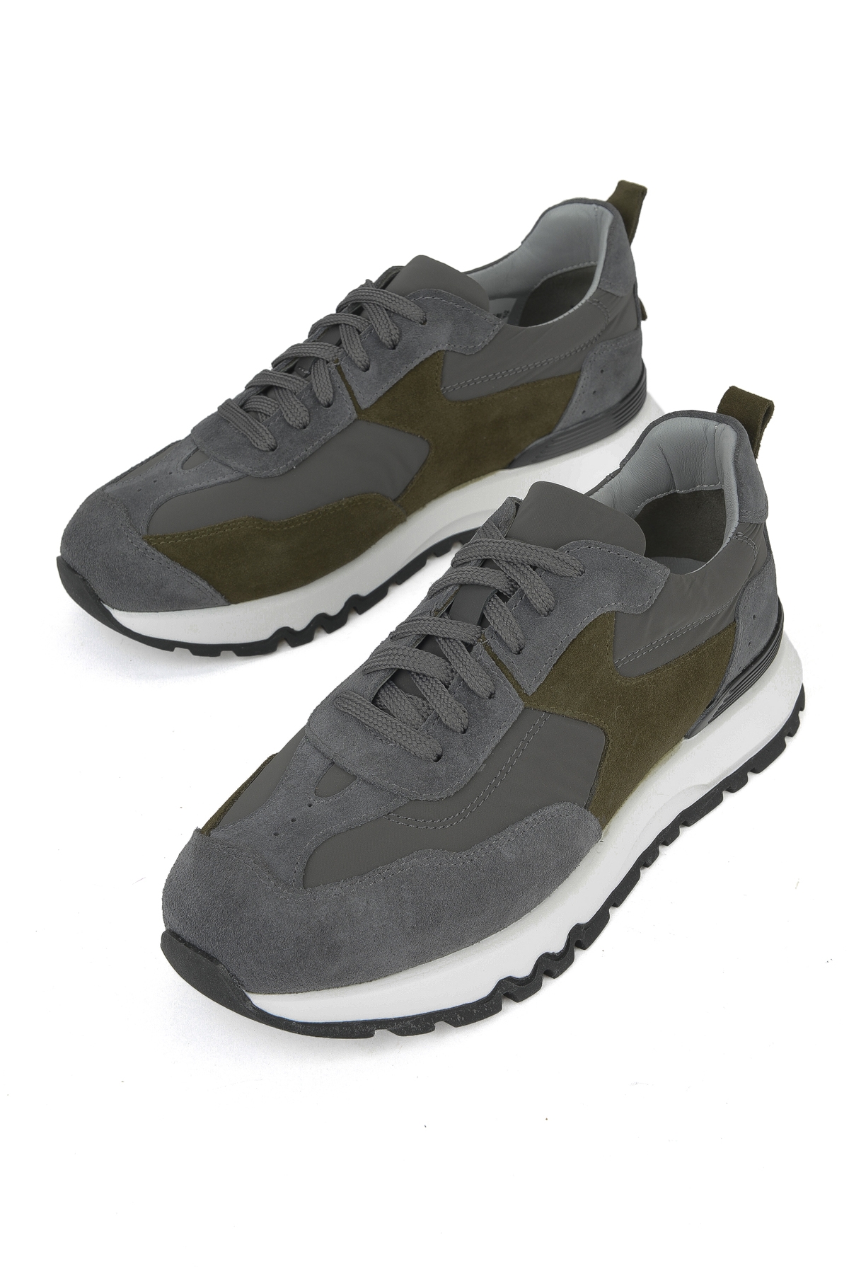 Erkek Hakiki Deri Sneaker 153983Z2600 Gri - Görsel 6