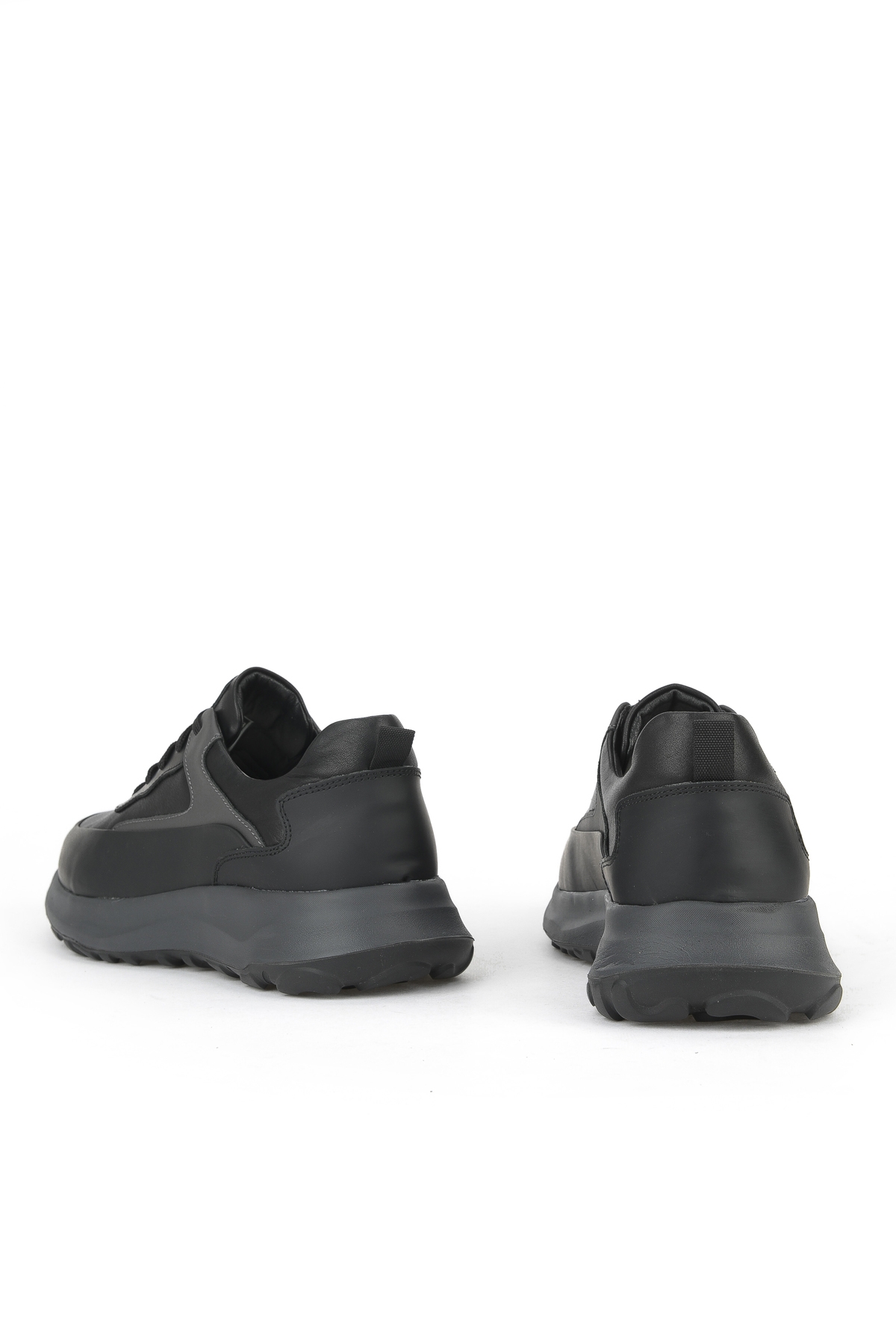 Erkek Hakiki Deri Sneaker 153983Z907 Siyah - Görsel 4
