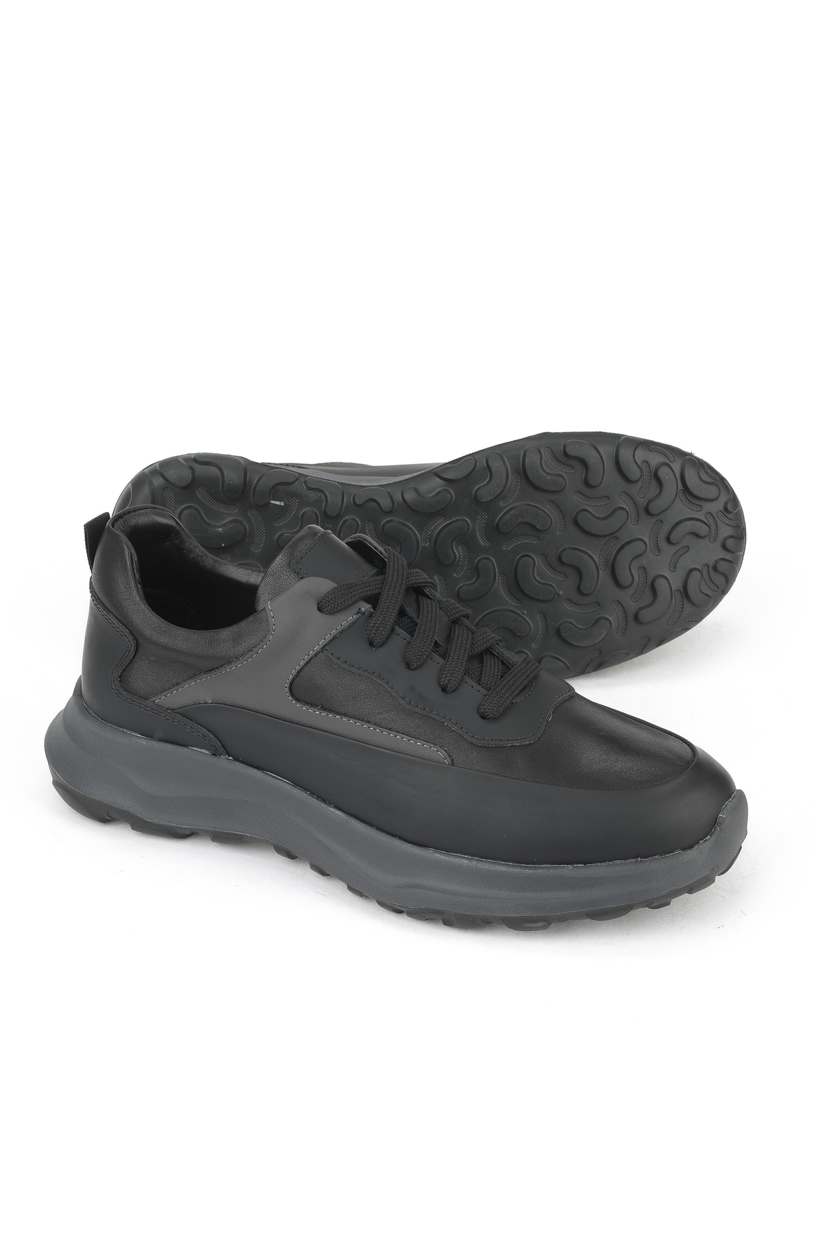 Erkek Hakiki Deri Sneaker 153983Z907 Siyah - Görsel 5