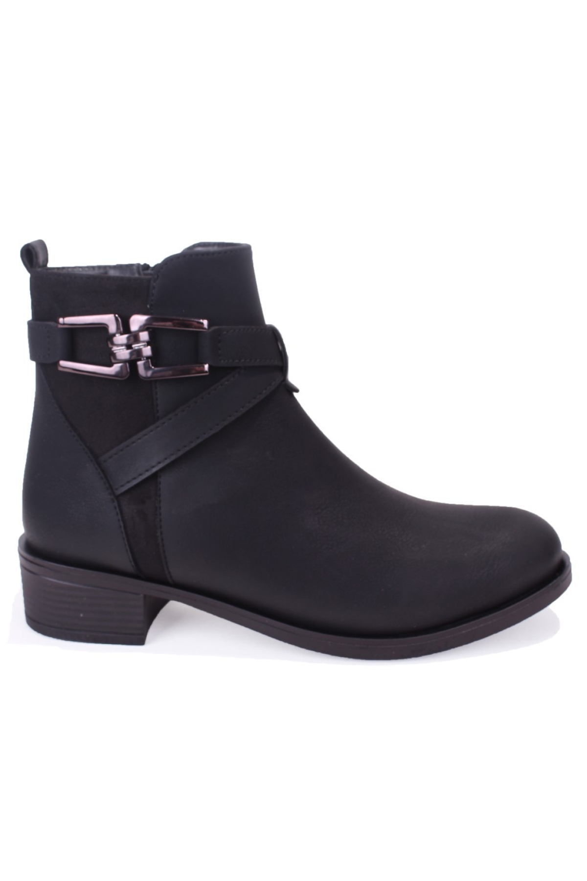 DZA07-6822163 Siyah Günlük Düz Topuk Kadın Bot - Görsel 3