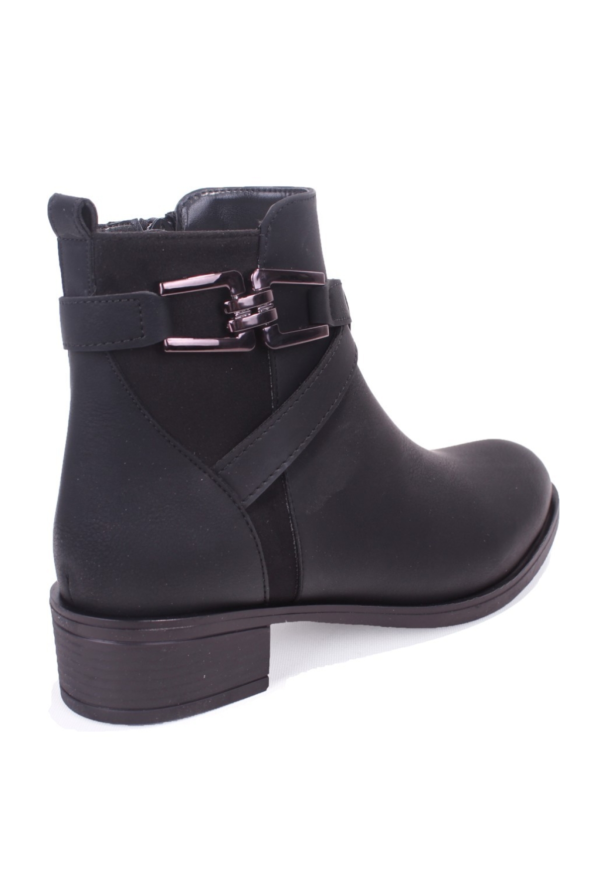 DZA07-6822163 Siyah Günlük Düz Topuk Kadın Bot - Görsel 5