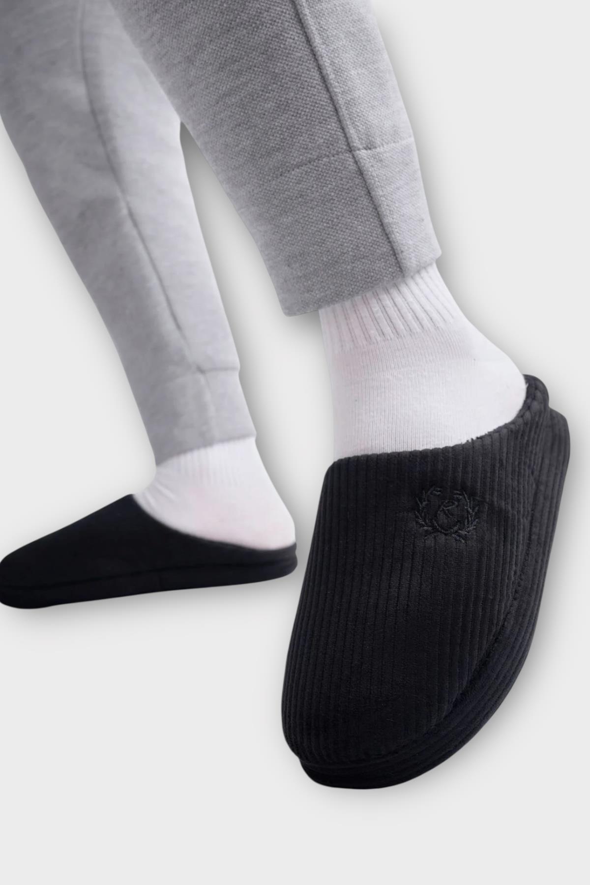 Erkek Hafif Kaydırmaz Taban Ev Terliği SİYAH - Görsel 6