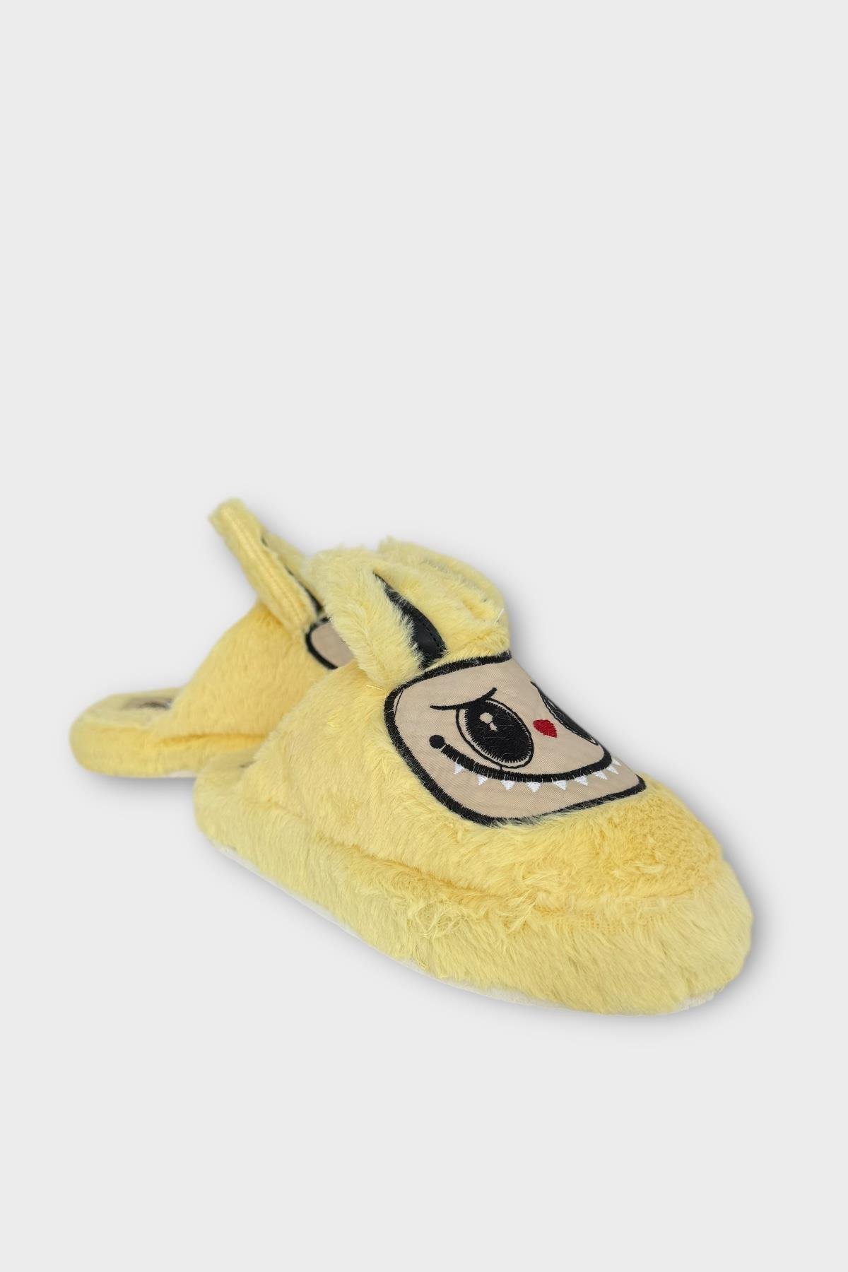 Sevimli Tavşan Figürlü Sıcak Tutan Kışlık Kadın Ev Terliği SARI - Görsel 6