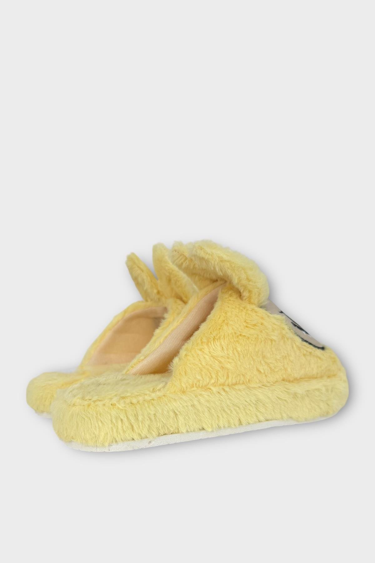 Sevimli Tavşan Figürlü Sıcak Tutan Kışlık Kadın Ev Terliği SARI - Görsel 8