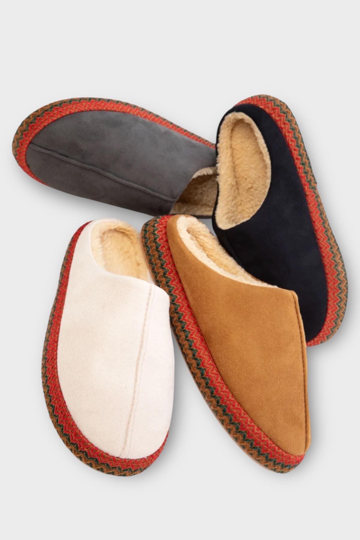 Nakışlı İçi Tüylü Yüksek Tabanlı Çeyiz Bohça Kadın Ev Terliği FÜME - Görsel 5